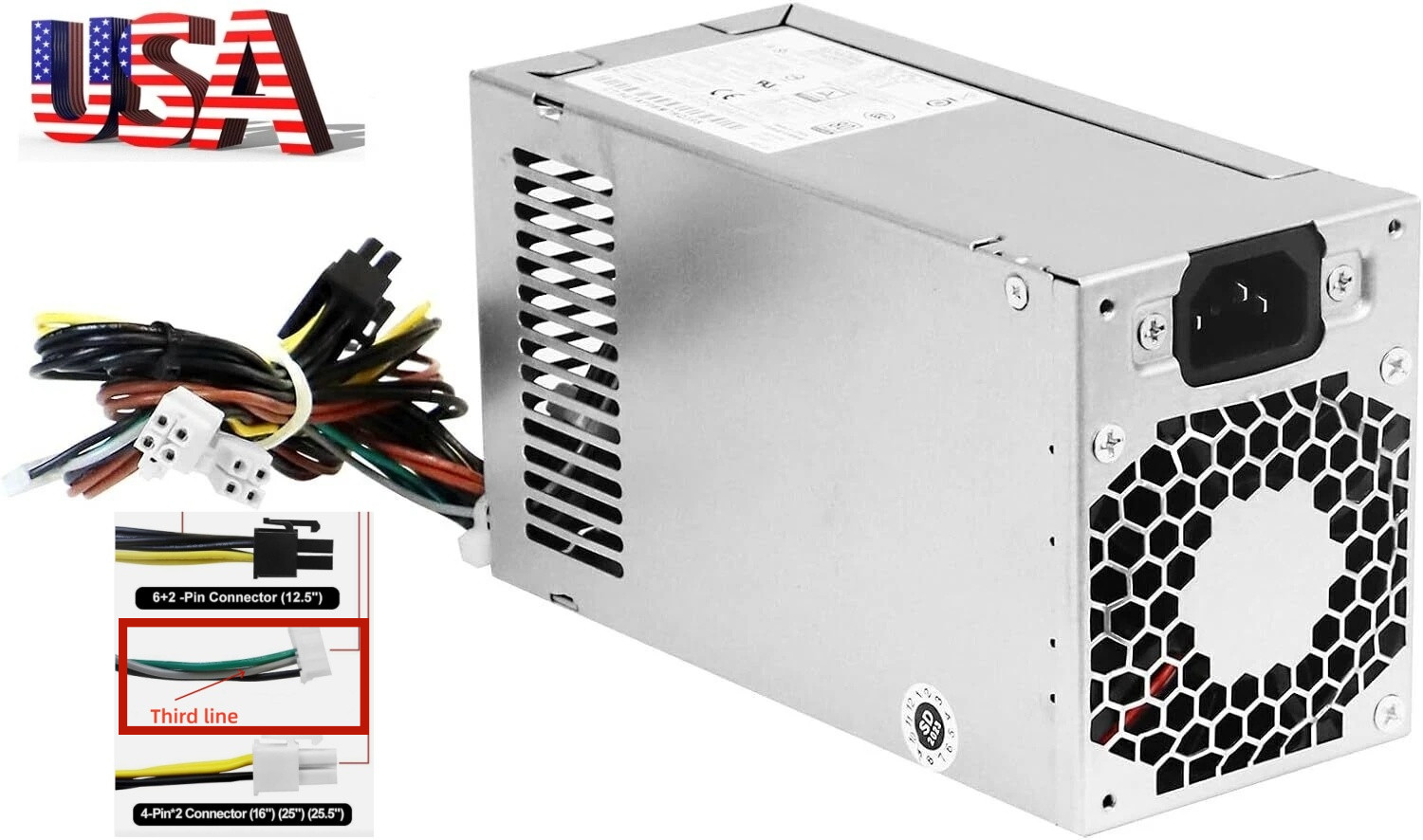 L77487-001 L89233-001 Fits HP 280 G8 Pro Z2 L77487-003 New 500W PSU Power Supply