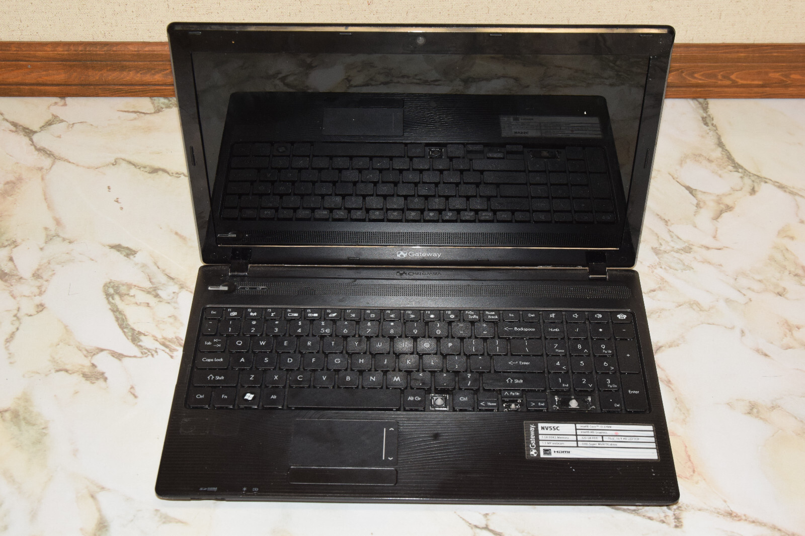 DEAD JUNK Gateway NV55C49u PEW91 15.6" Laptop Incomplete AS IS Parts Repair
