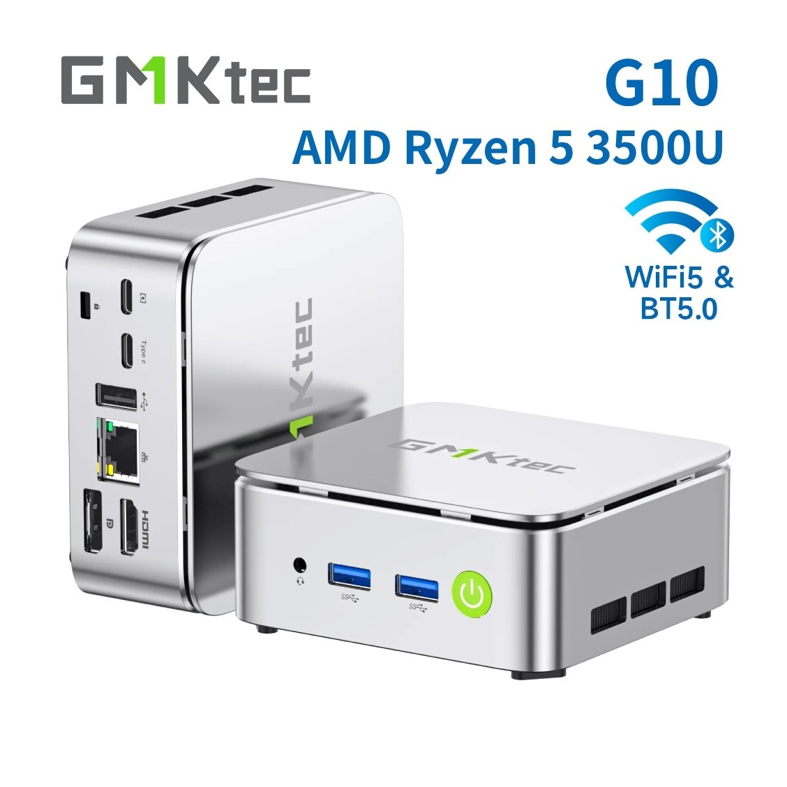 GMKtec G10 | Mini PC | AMD Ryzen 5 3500U | Windows | Bearbone | No RAM | No SSD