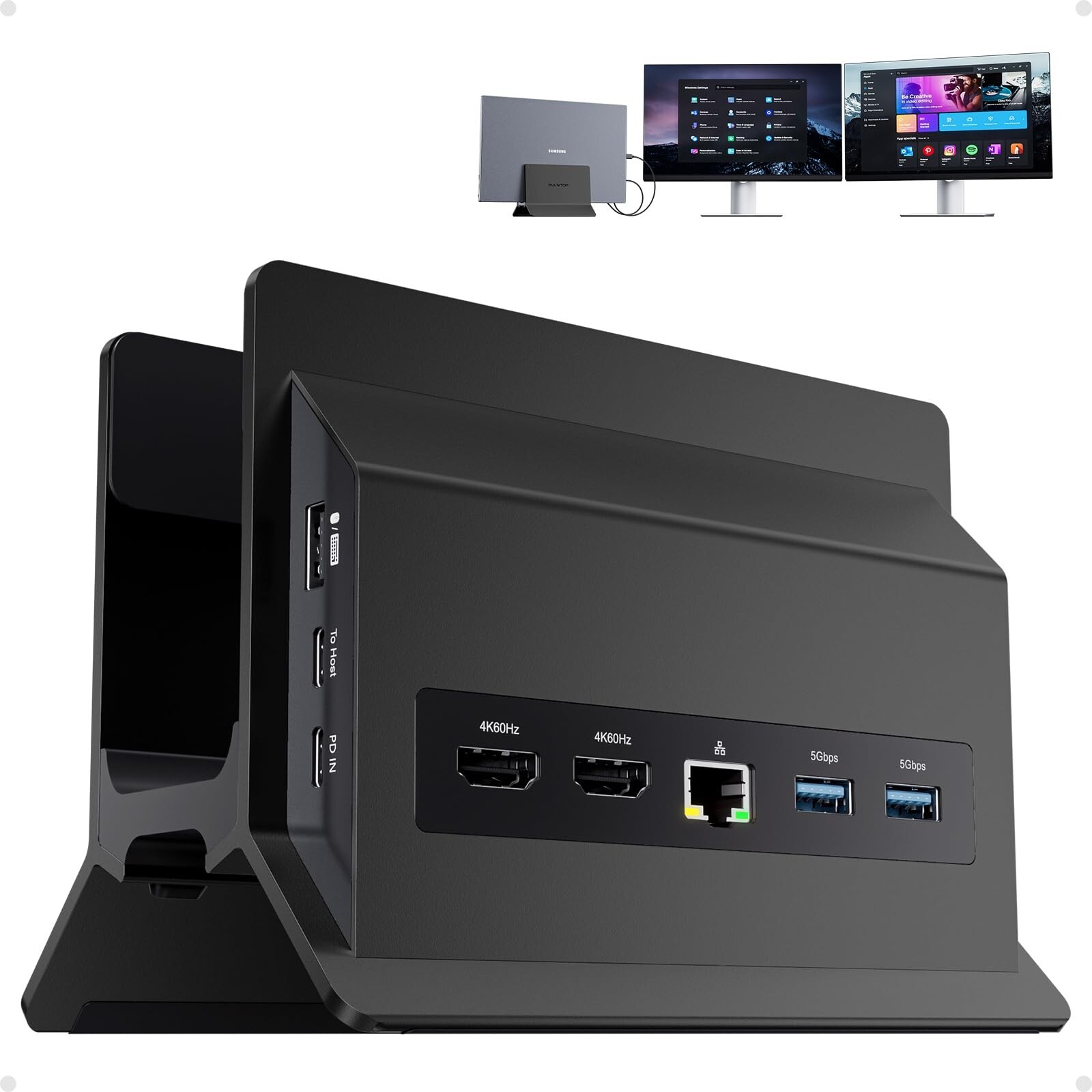 USB C Laptop Docking Station Dual Monitor, 11 in 1 Vertical Dock wi... Fast Ship