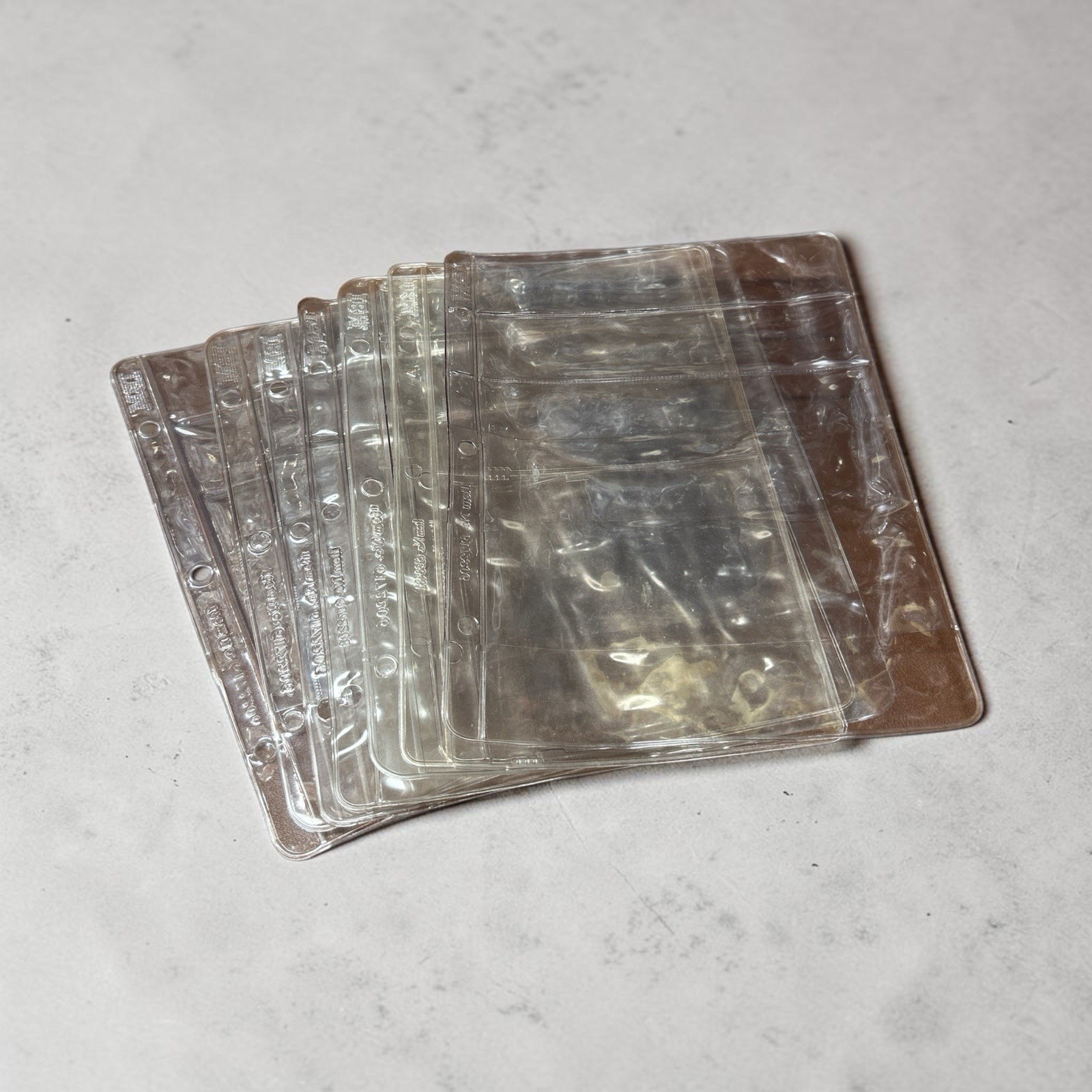 Vintage IBM Plastic Sleeves For Floppy Disks 3 Ring Set of 9