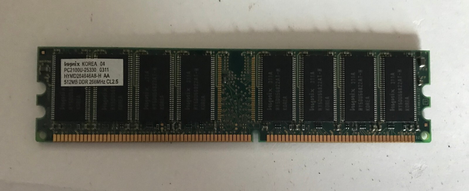 HYNIX PC2100U-25330 512MB DDR 266MHz CL2.5 HYMD2646468-H AA