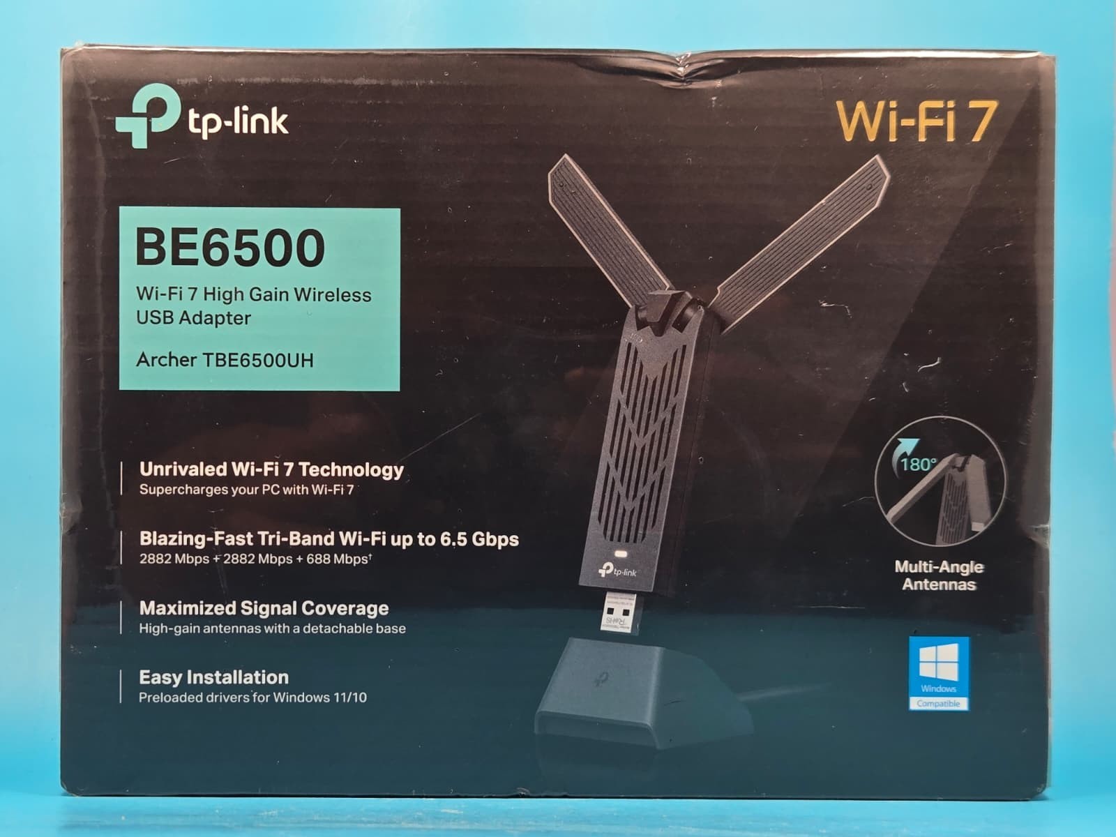 Archer TBE6500UH Tri-Band Wi-Fi 7 BE6500 High Gain Wireless USB Adapter