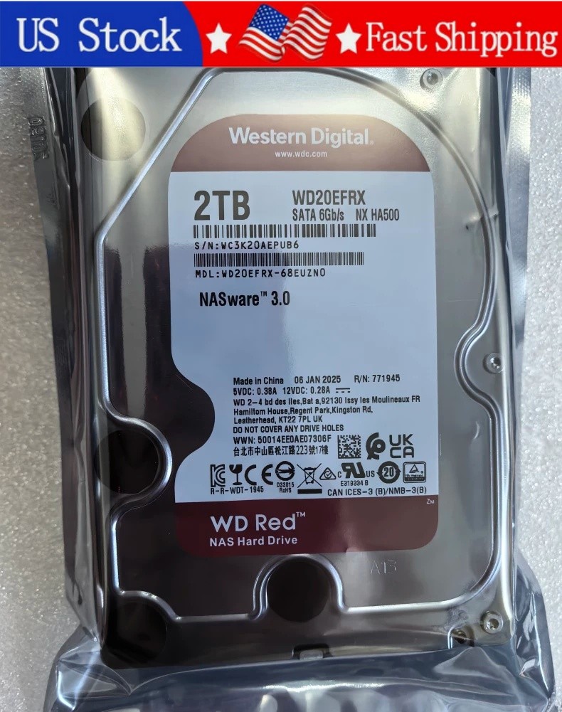 Western Digital WD20EFRX Red 2TB WD20EFRX-68EUZN0 5400RPM 3.5" SATA 64MB NAS HDD
