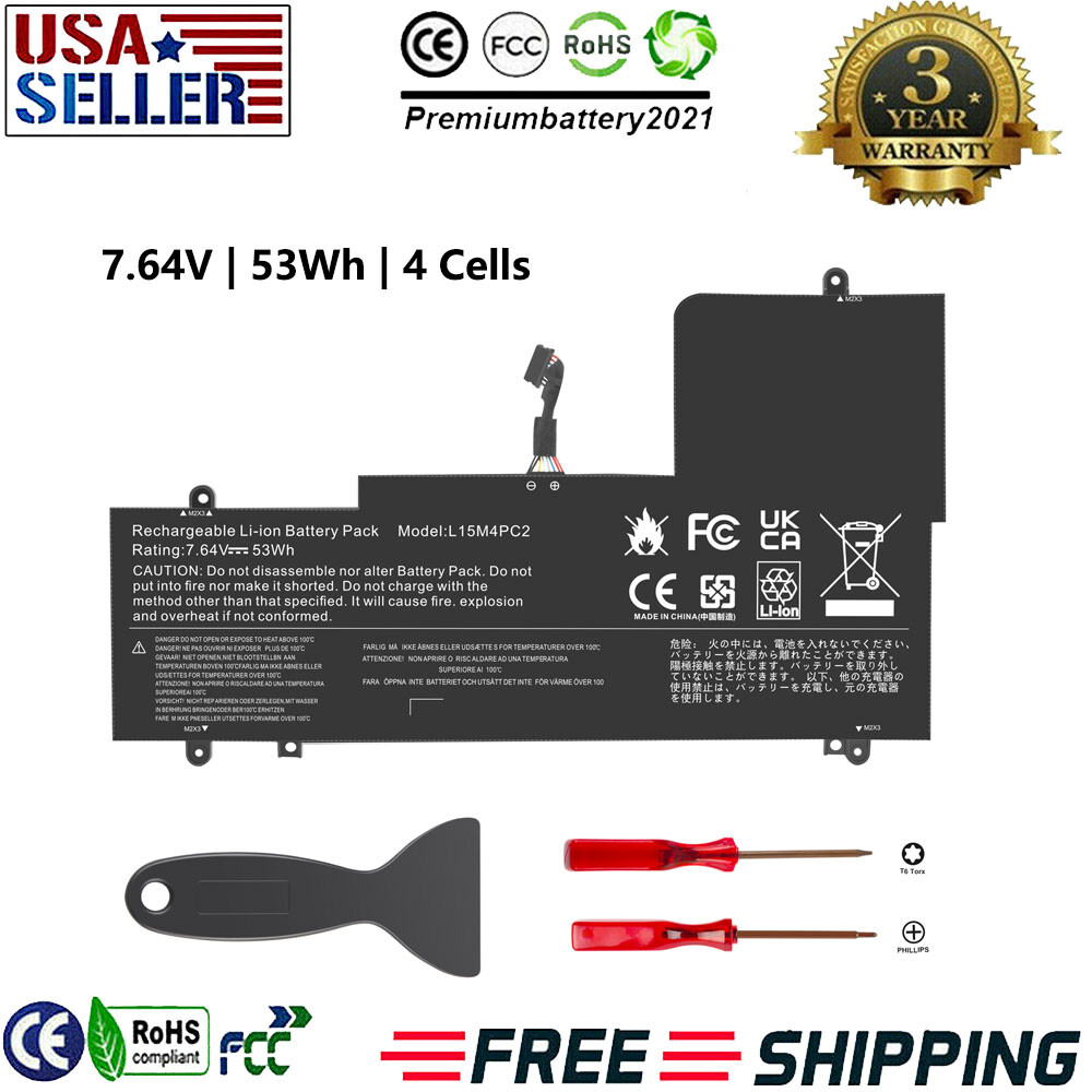 New L15L4PC2 L15M4PC2 53Wh Laptop Battery for Lenovo Yoga 710-14IKB 710-15ISK