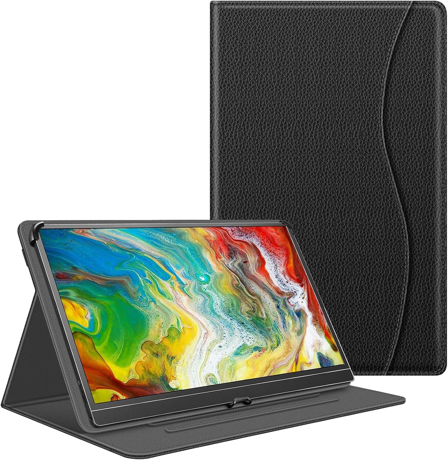 Multi-Angle Viewing Case for Portable Monitor 16.1/15.6 inch Stand Cover Pocket
