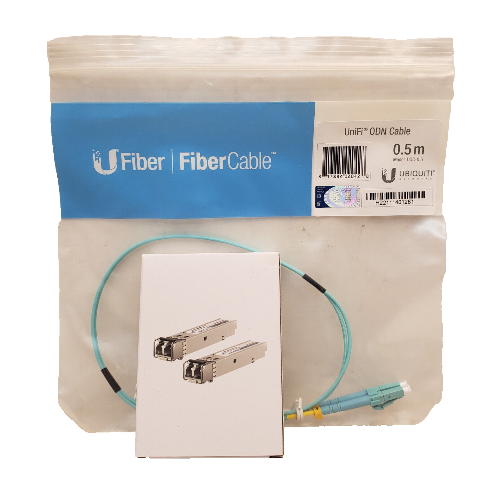 UBIQUITI UFiber SFP Multimode Fiber Module 1Gbps 300m 2-Pack + Fiber Optic Cable