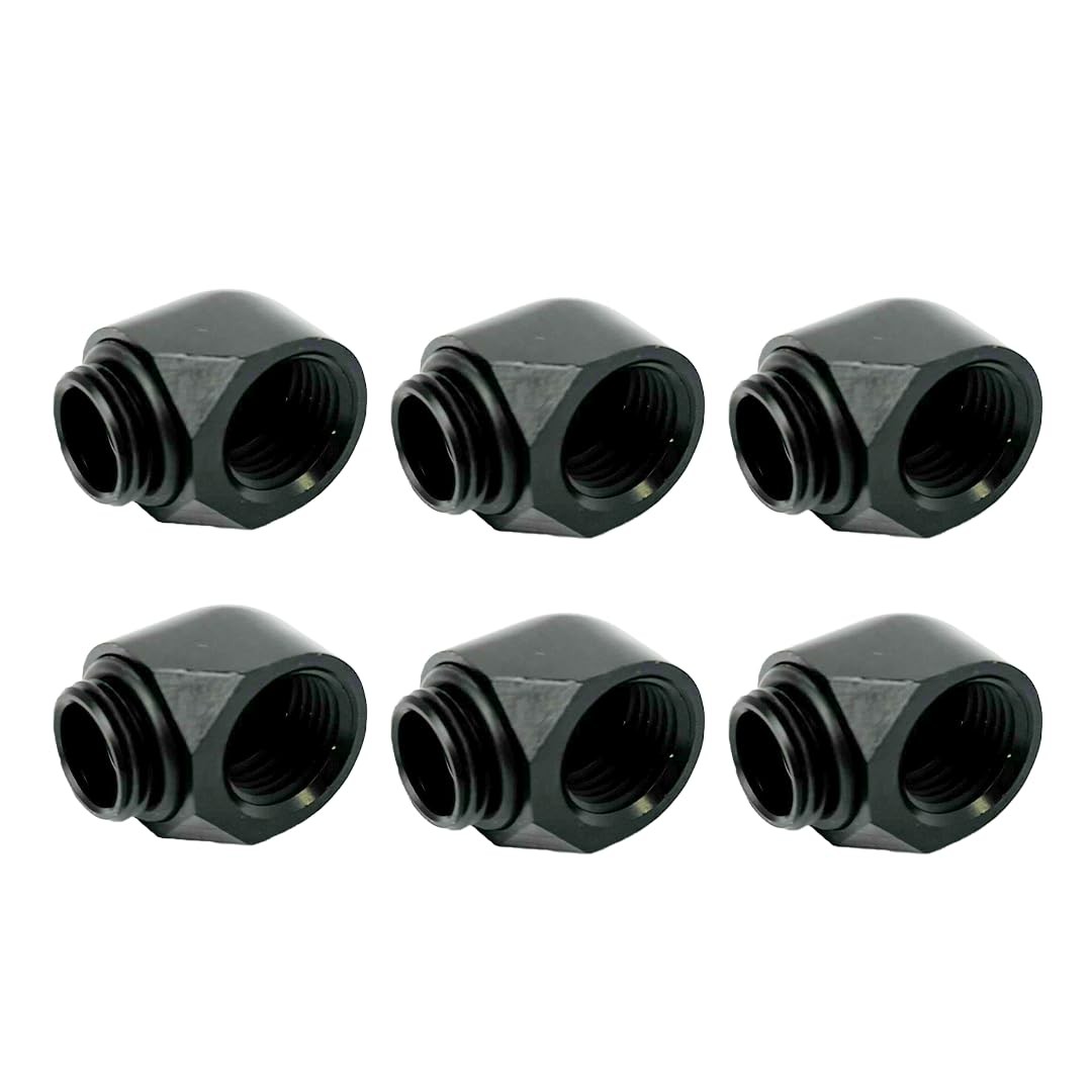 Dracaena.io 6-Pack G1/4 Extender Fitting, M-F, Black, Brass