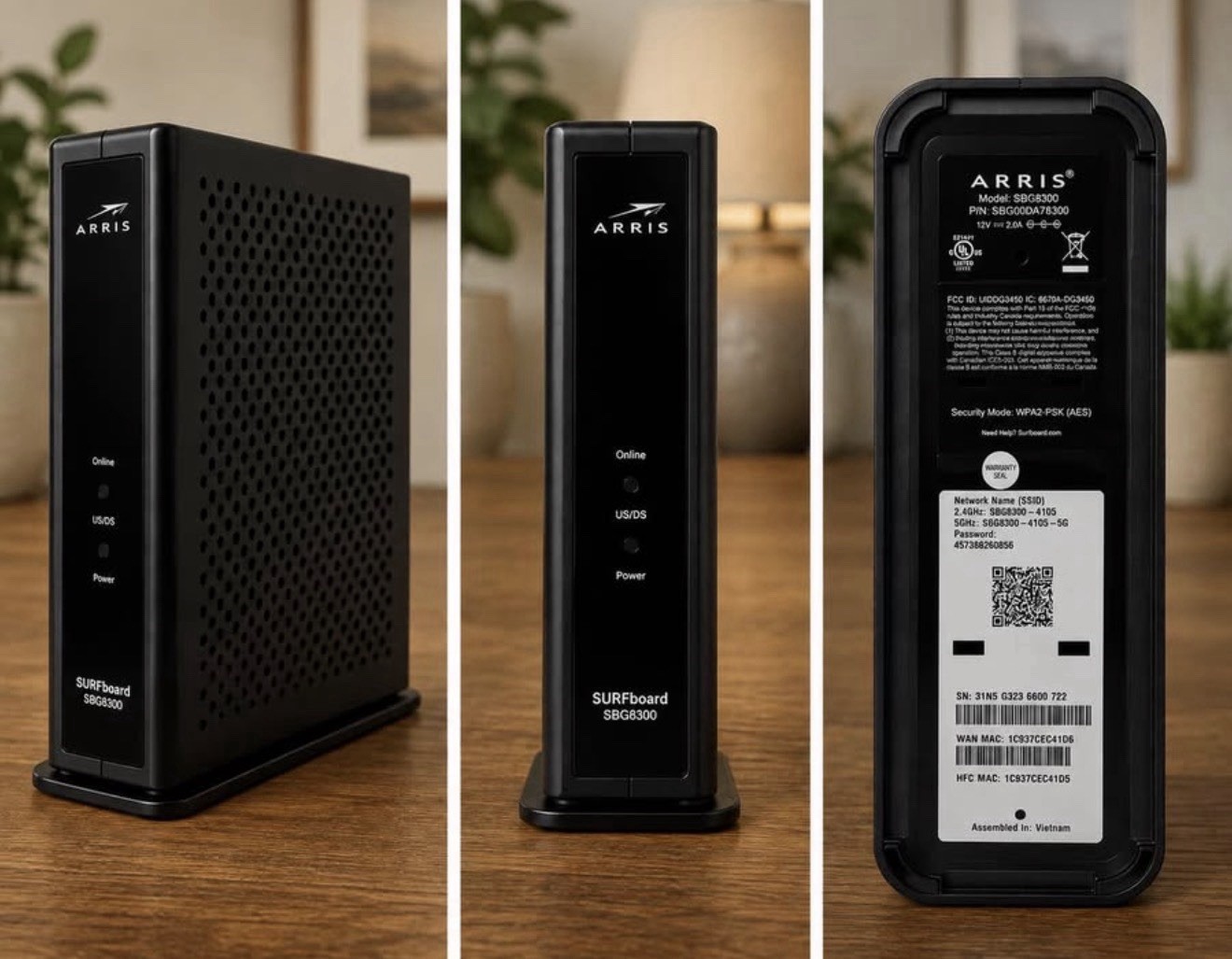 ARRIS SURFboard SBG8300 DOCSIS 3.1 Dual-Band WiFi Cable Modem Router Black