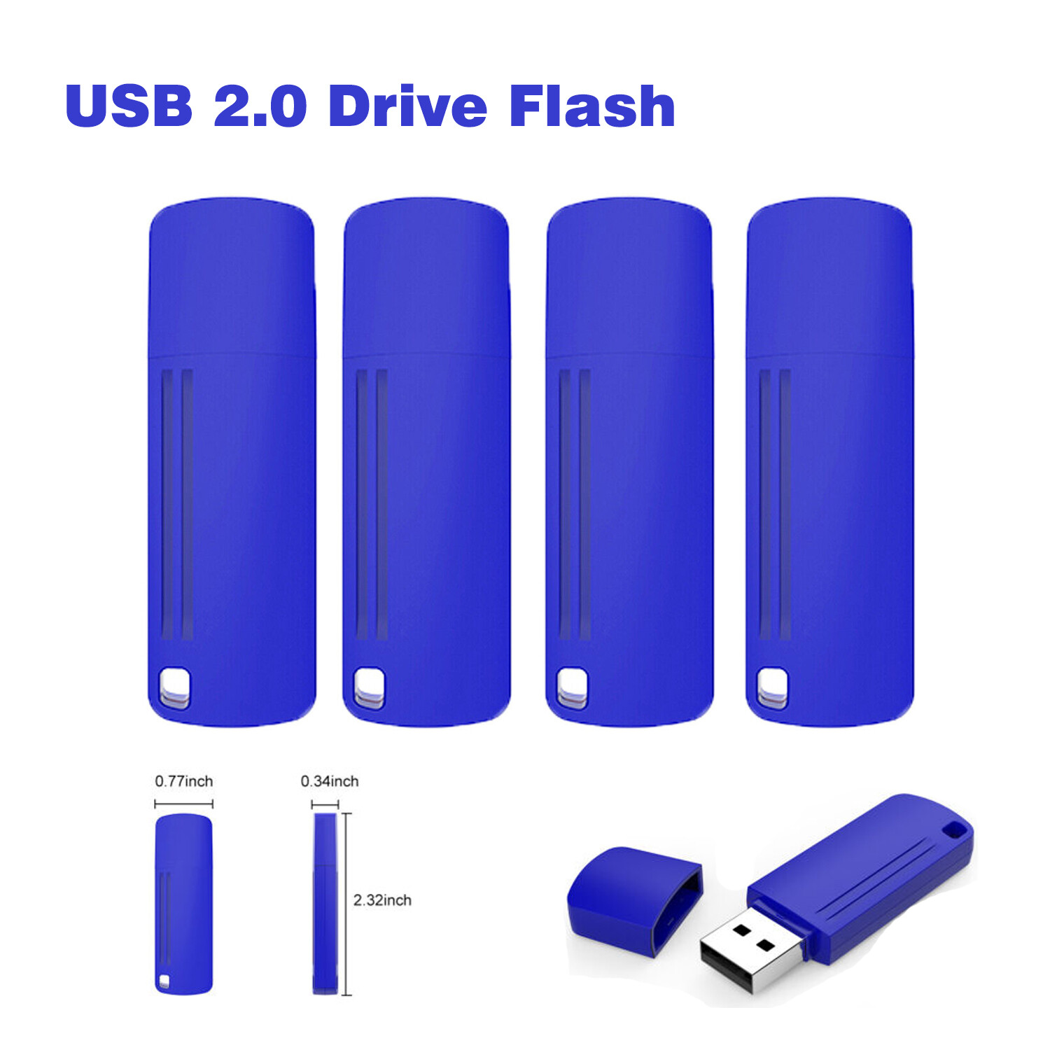 1/5PCS USB 2.0 16GB 32GB 64GB 128GB Flash Drive Memory Stick Pen Drives Storage