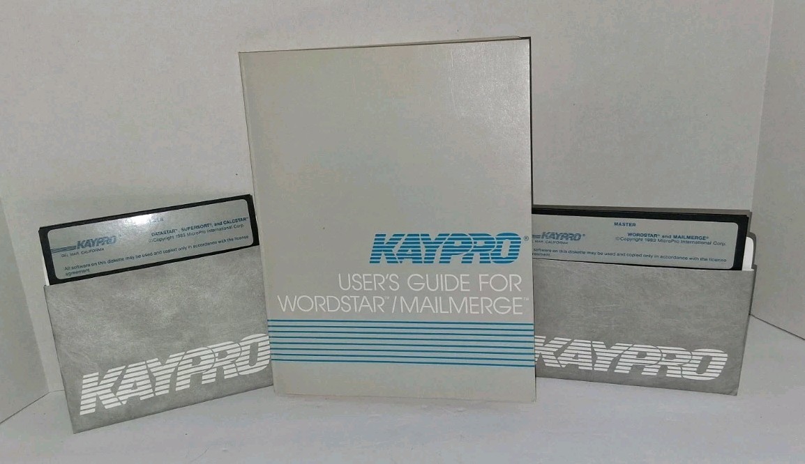 KAYPRO WordStar MailMerge DataStar Master Disks + Manual Untested Vintage