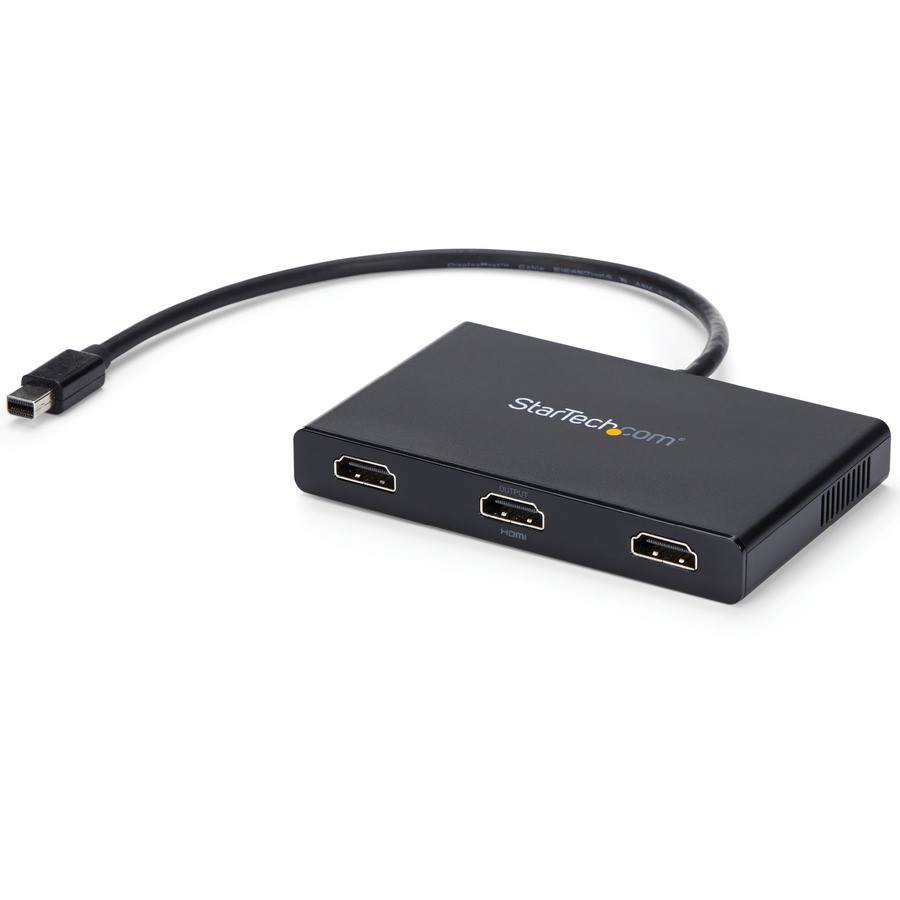 StarTech 3-Port Multi Monitor Adapter, Mini DisplayPort to HDMI MST Hub, 3x