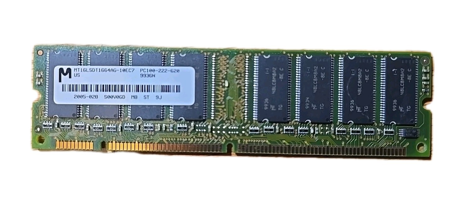 Micron 64MB PC100 SDRAM 168-Pin DIMM Desktop RAM MT16LSDT1664AG-10EC7