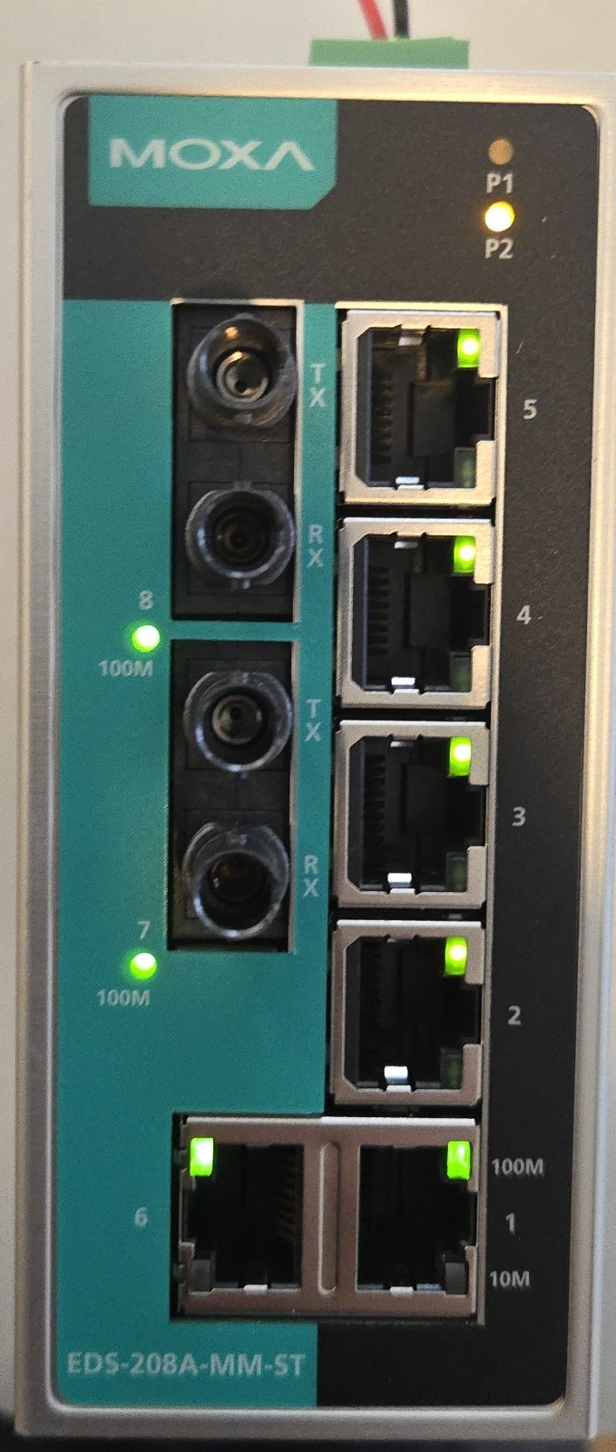 MOXA EDS 208A-MM-ST 8 Ports Unmanaged Ethernet Switch Rugged Network Device