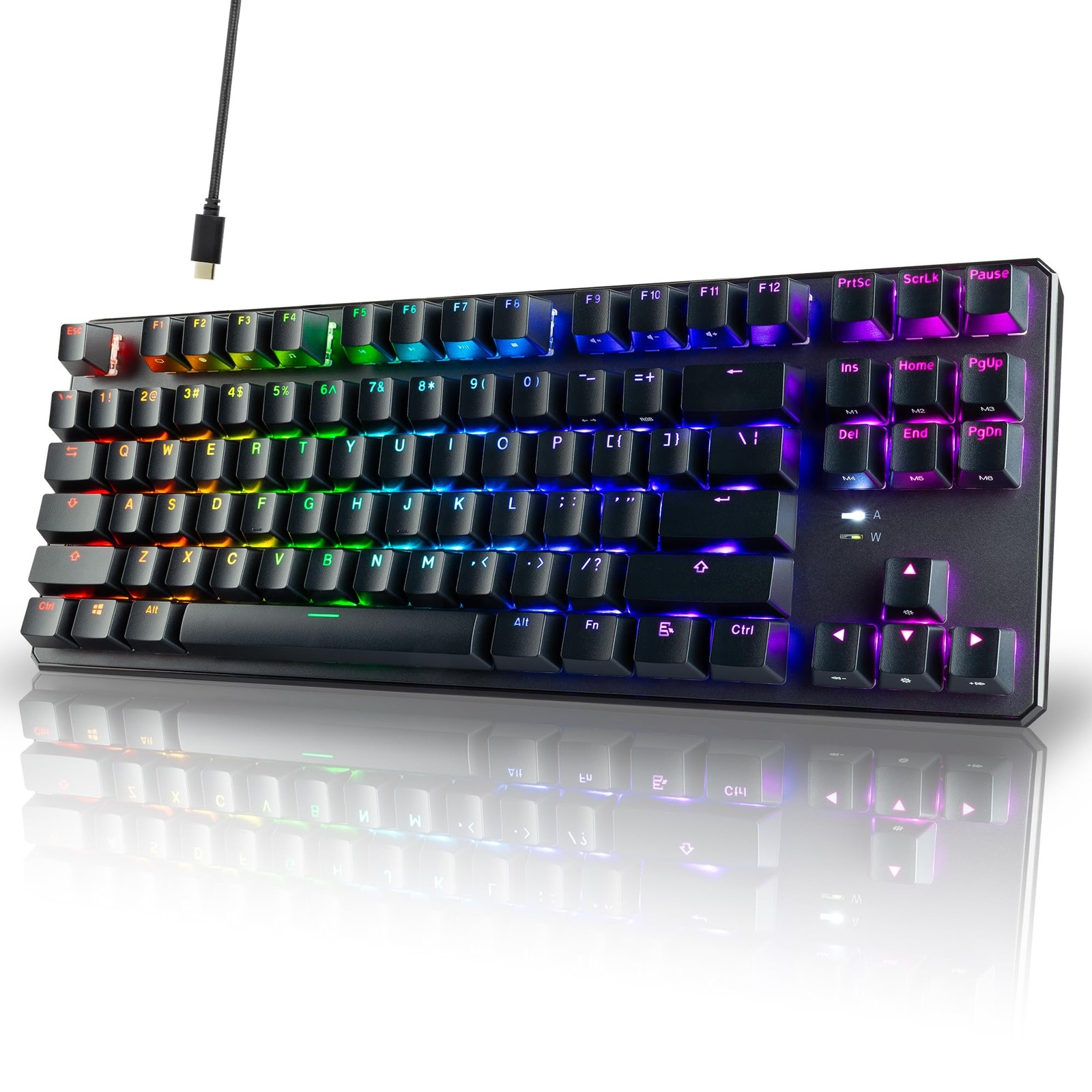 TECWARE Phantom+ 87 Key RGB Mechanical Gaming Keyboard, Black | TKL Thocky Cr...