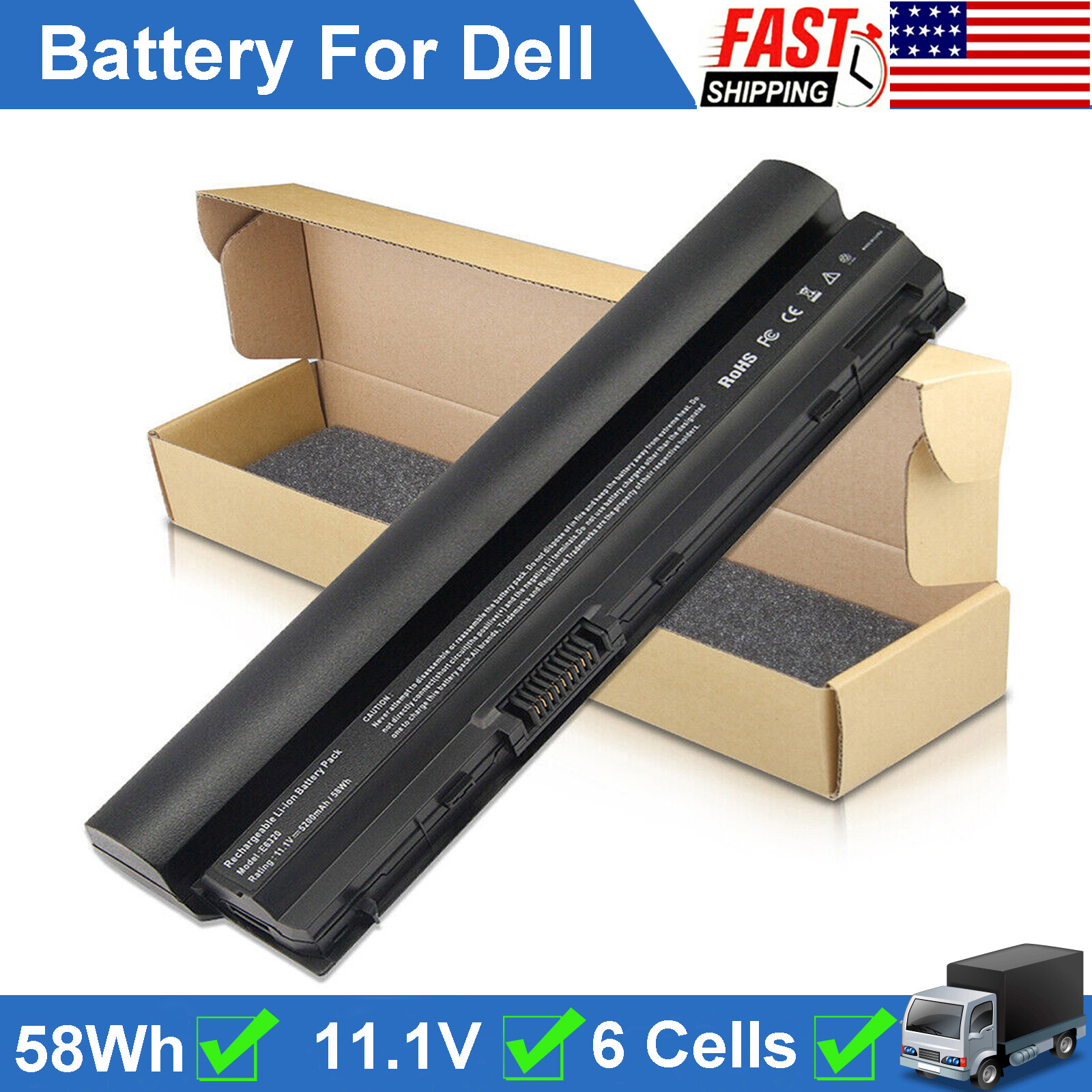 ✅LOT Battery RFJMW V7M6R for Dell Latitude E6320 E6220 E6230 E6120 E6330 E6430s