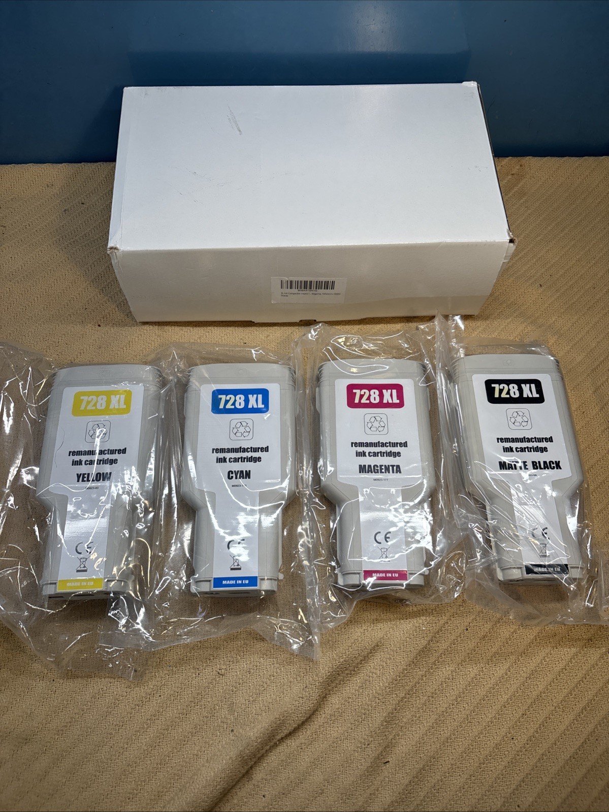 NEW Replacement for HP 728XL High Yield Ink Cartridge SET OF 4