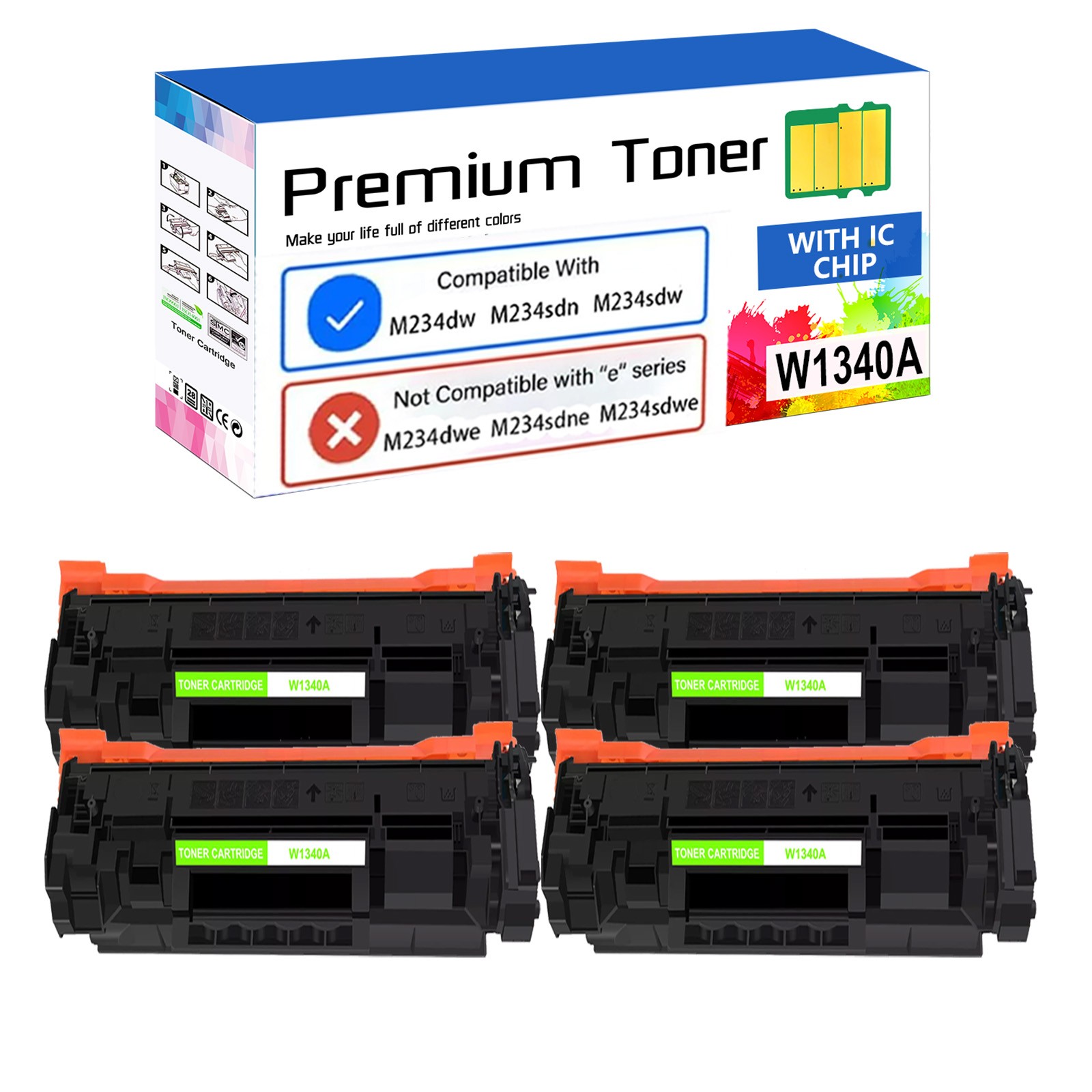 1-4PK W1340A Toner Cartridge With Chip for HP LaserJet M209dw MFP M234dw M234sdn