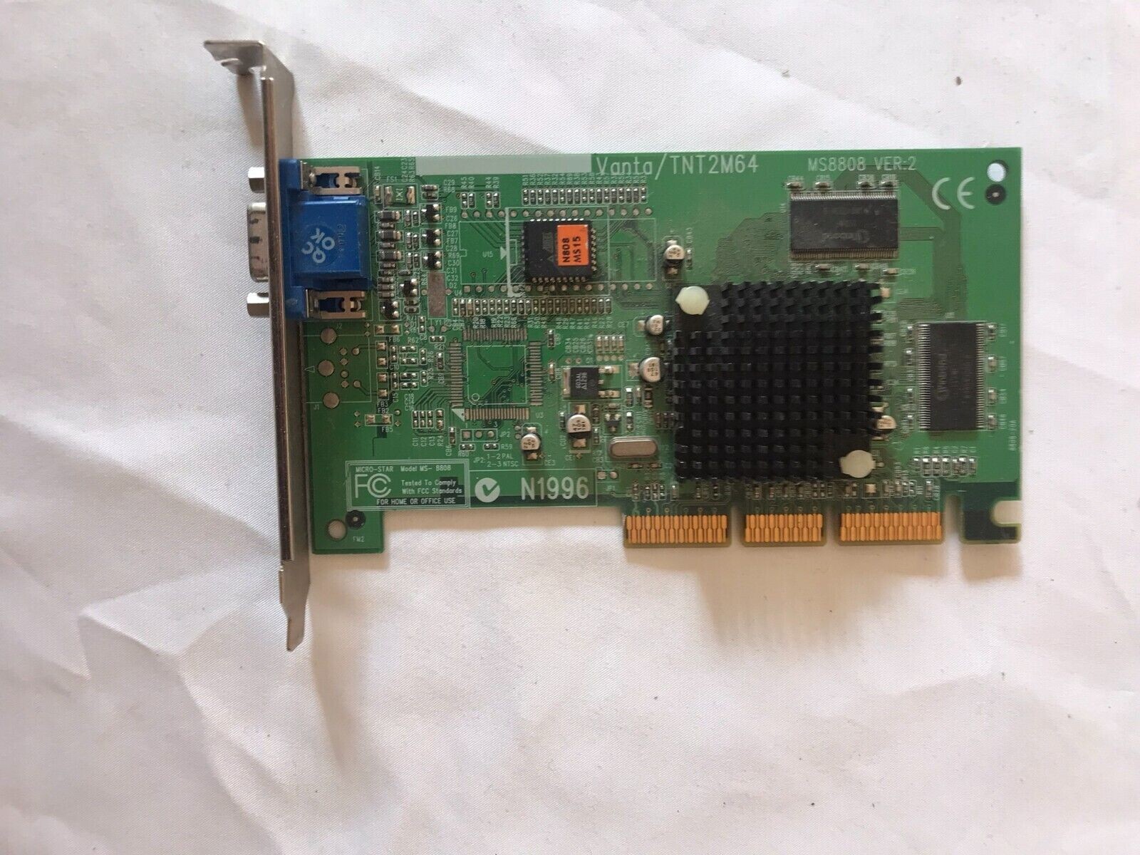 MSI VANTA TNT2M64 MS8808 VER 2 16MB AGP Video Card RETRO gaming