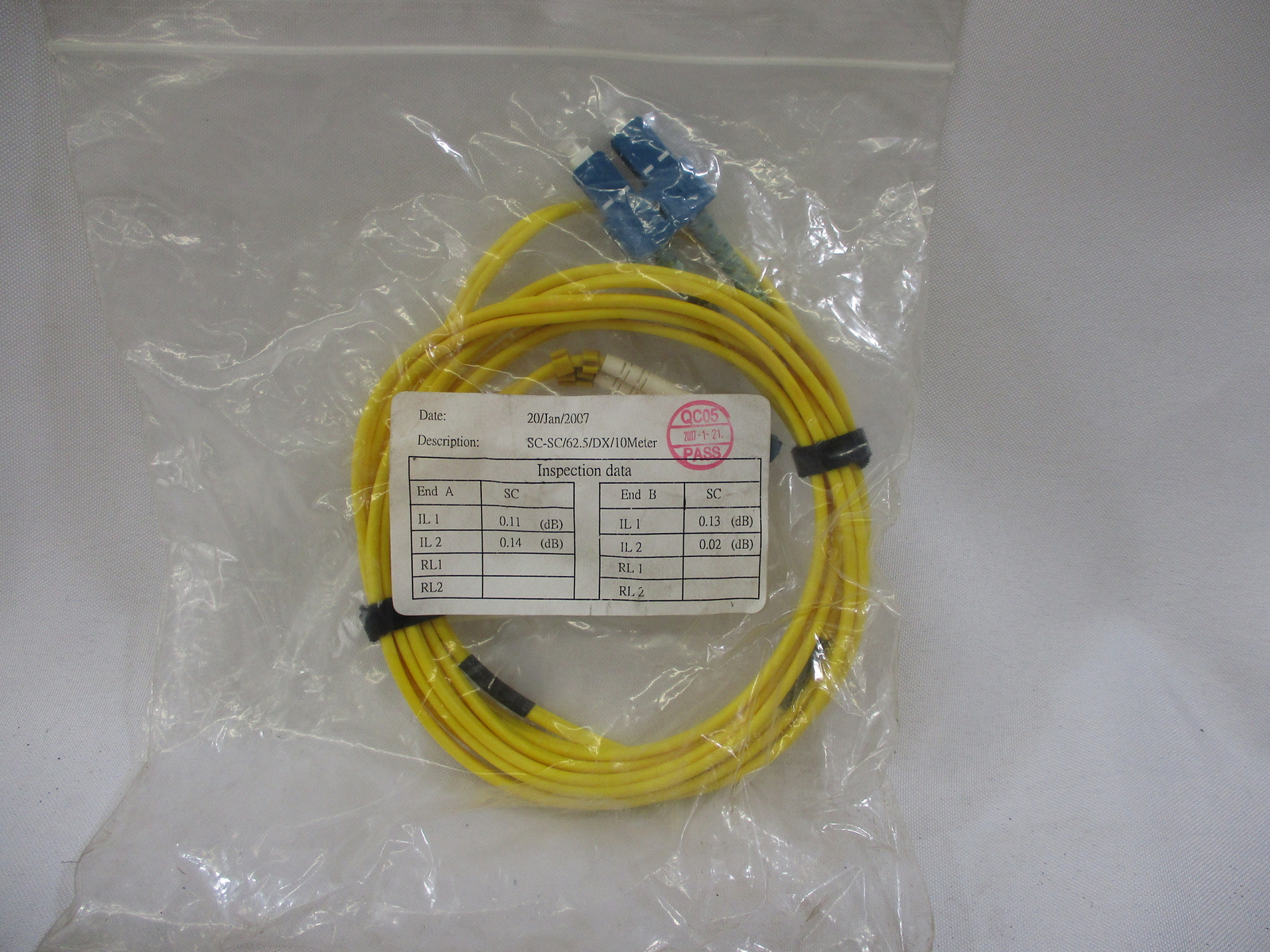 *NEW* LYNN ELECTRONICS SCSCDUPMM-10M FIBER OPTIC CABLE 10 METER