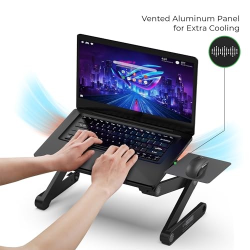 BLACK - UNCAGED ERGONOMICS WORKEZ BEST ADJUSTABLE LAPTOP STAND FOR DESK, LAPTOP
