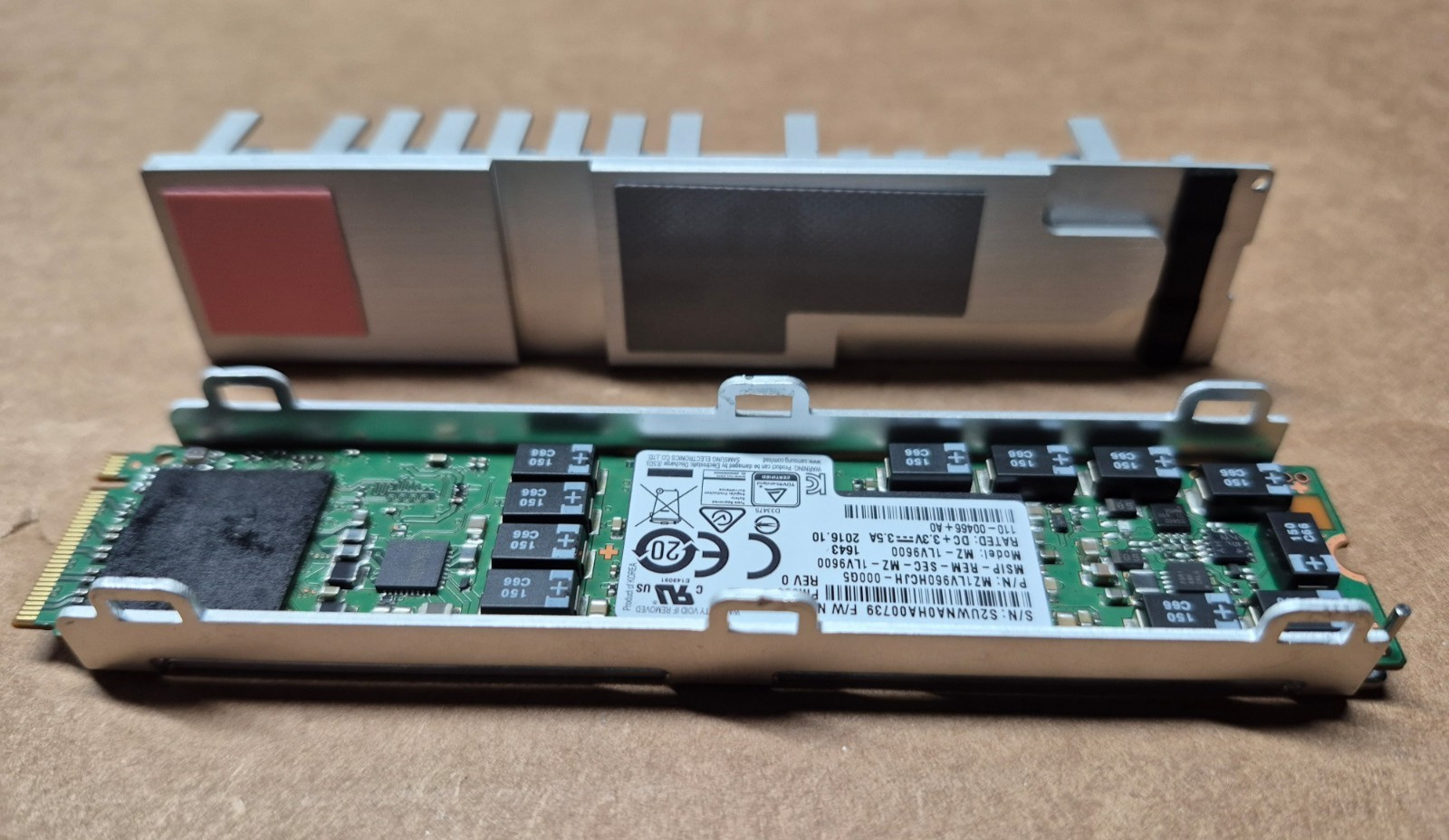 MZ-1LV9600 SAMSUNG 960GB PM953 PCIe SSD NVMe MZ1LV960HCJH-000G5 w/Heatsink