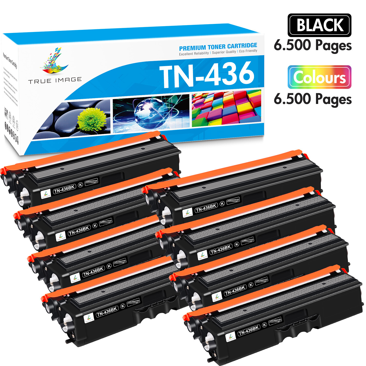 8PK TN-436BK Toner Cartridge for Brother MFC-L8900CDW HL-8360CDW HL-L8360CDWT
