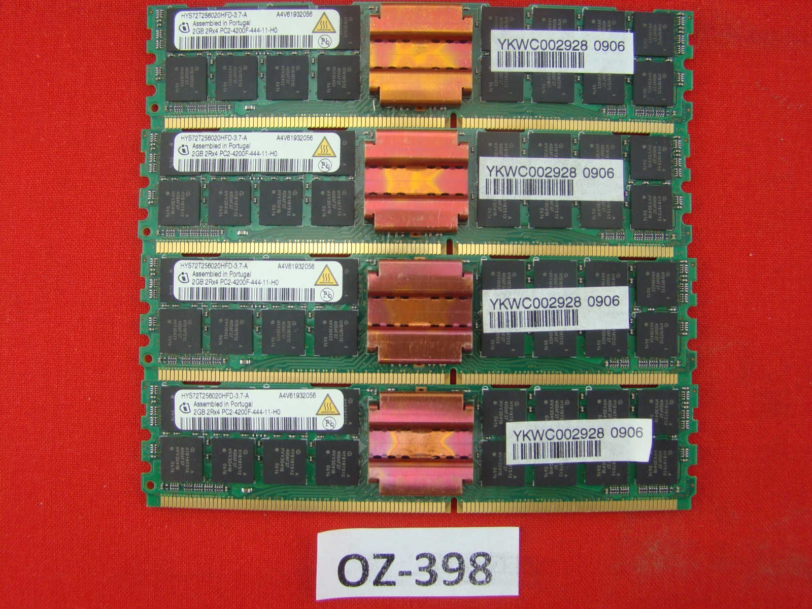 8GB 4X2GB Qimonda DDR2-533 4200F 2RX4 ECC FB-DIMM HYS72T256020HFD-3.7-A #OZ-398