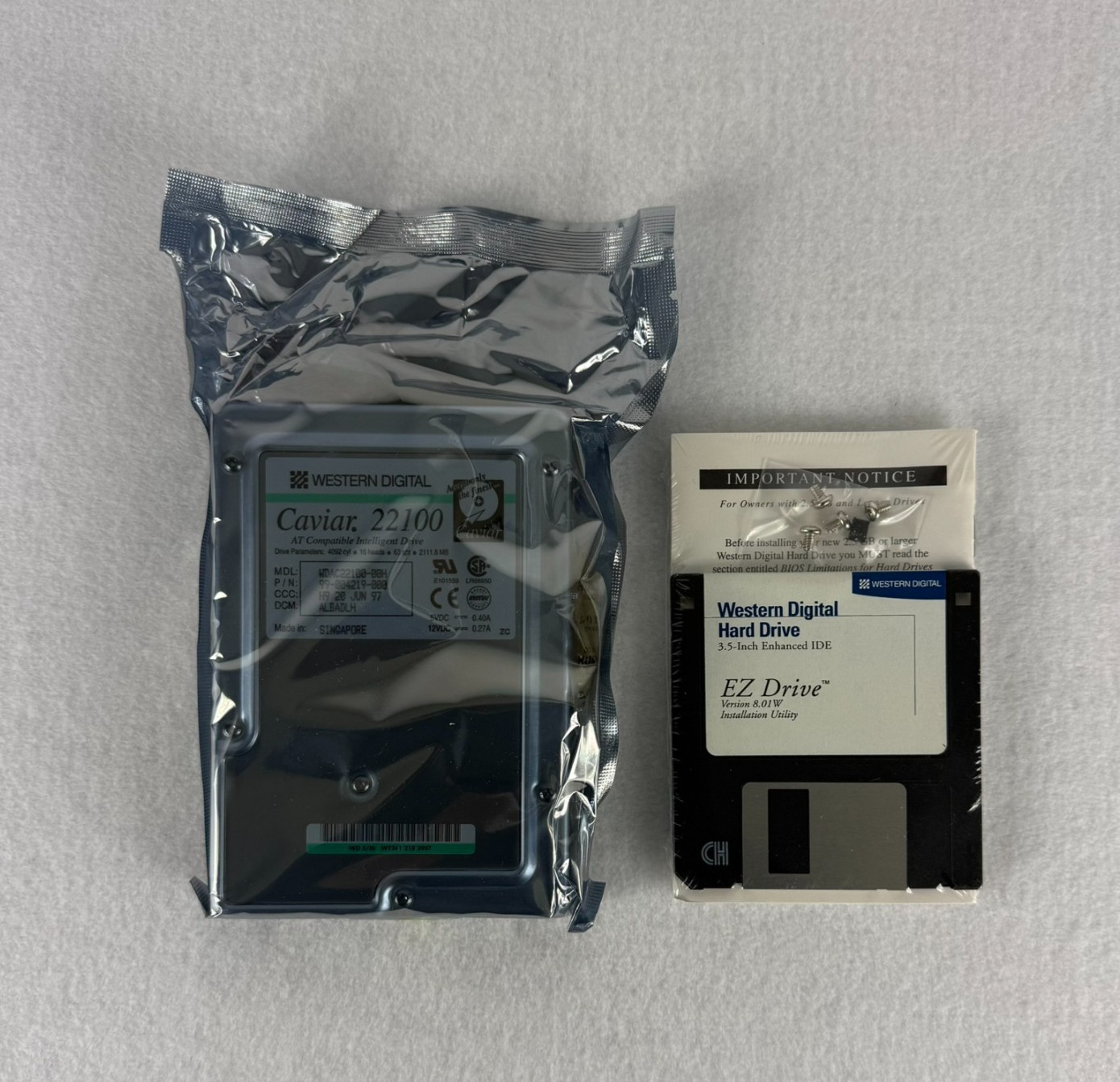 WESTERN DIGITALCAVIAR  435.2MB Internal 3.5" (WDAC2420) NOS