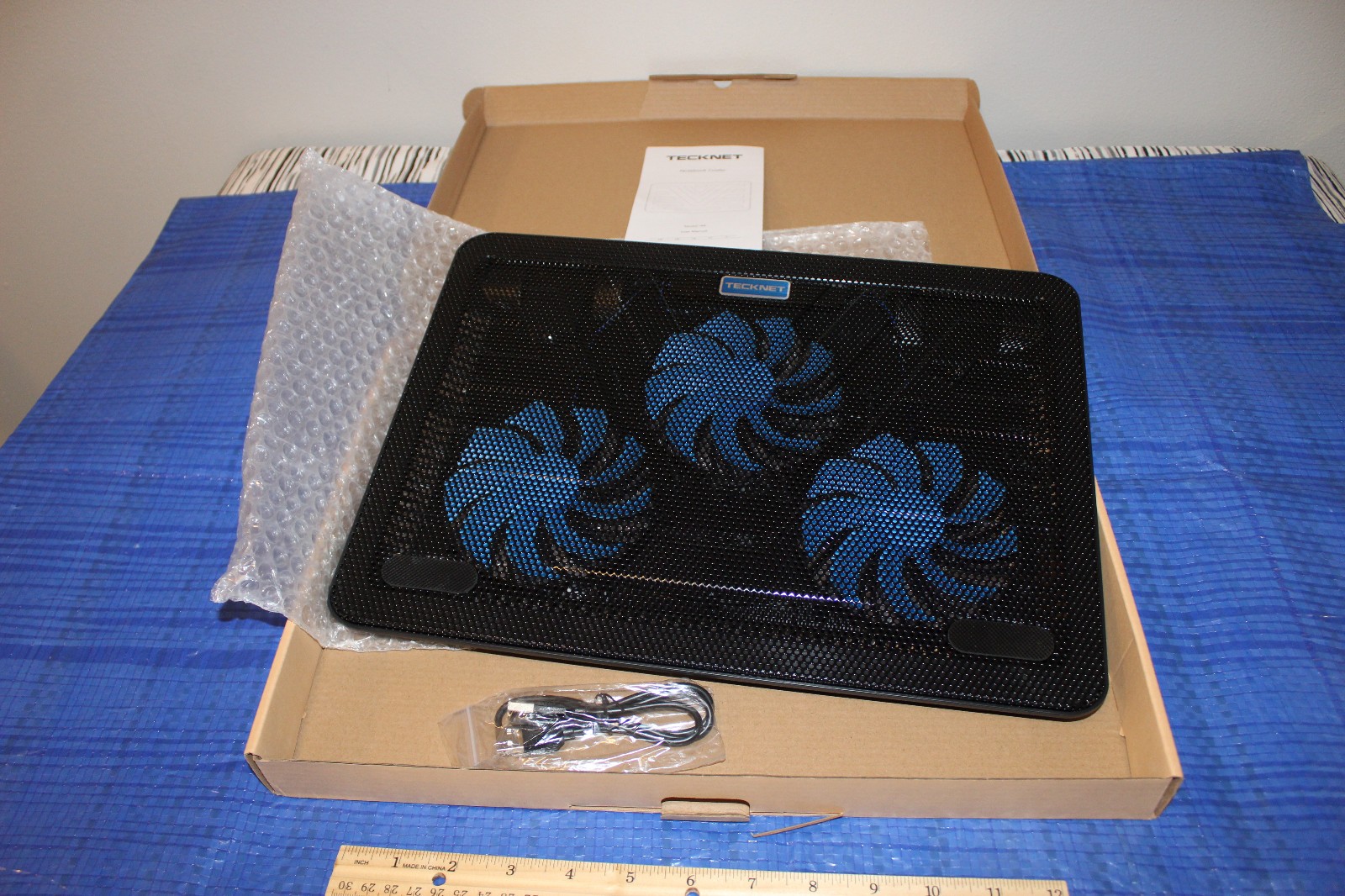 TECKNET Laptop Cooling Pad Portable Slim Quiet USB Powered Laptop Notebook Co...