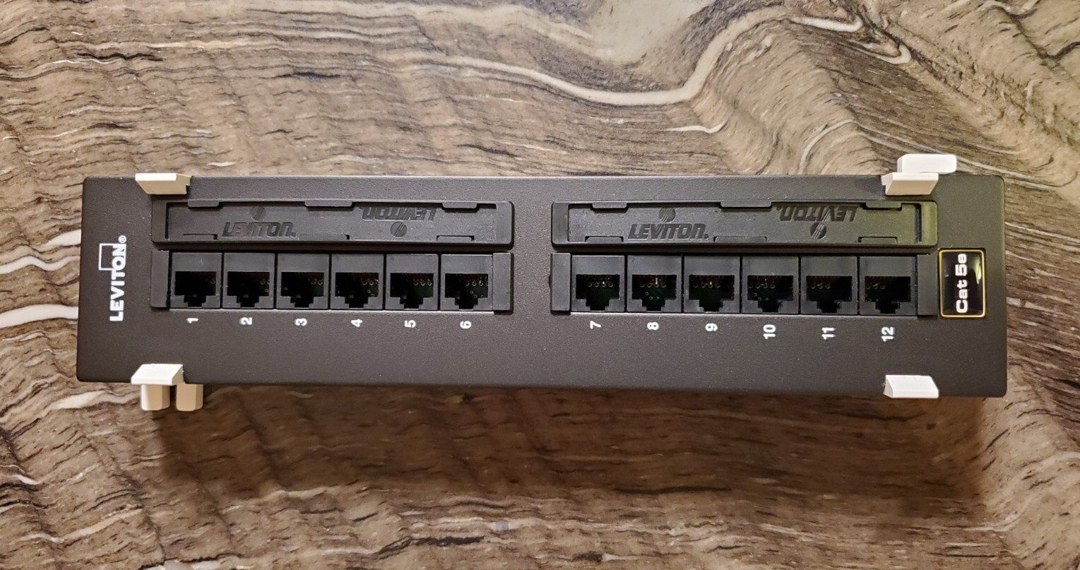 Leviton 5G596-U89 GigaMax 5E Universal 12-Port Patch Block, Cat 5E