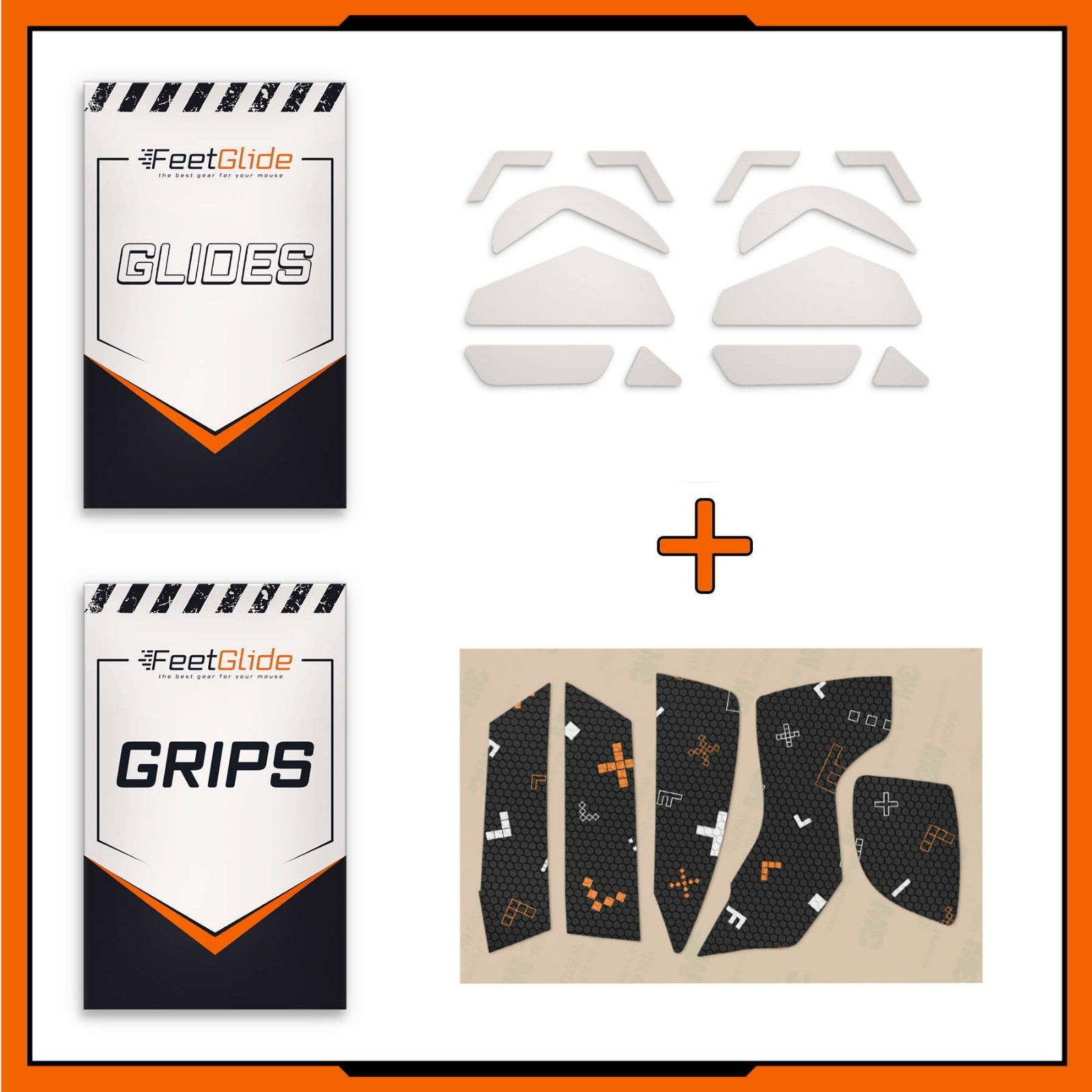 FeetGlide PTFE Mouse Skates & Grip Tape Bundle for Logitech G502 Proteus / Hero
