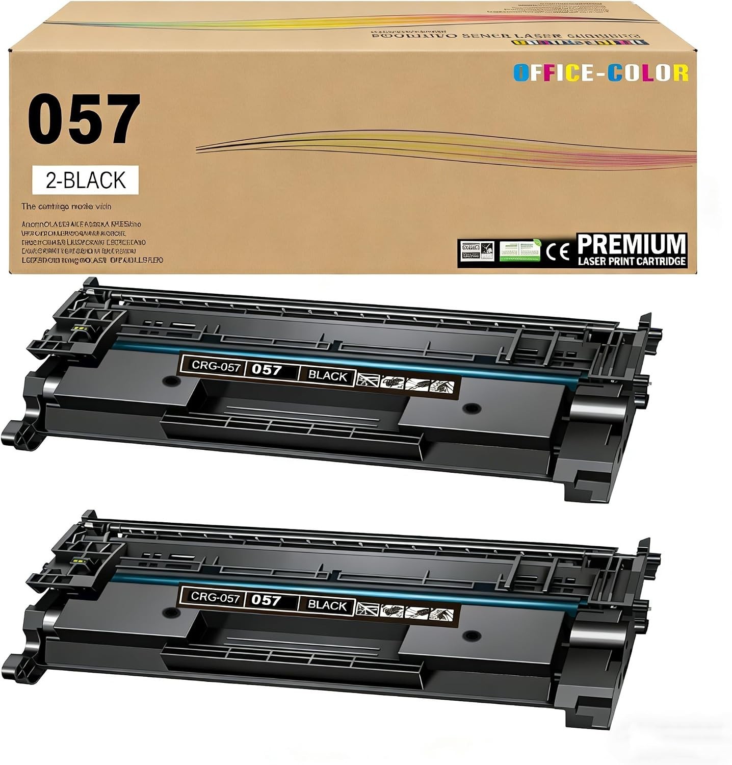 057 Black Toner Cartridge Canon ImageCLASS 2-Pack MF445dw 448 LBP227dw Chip