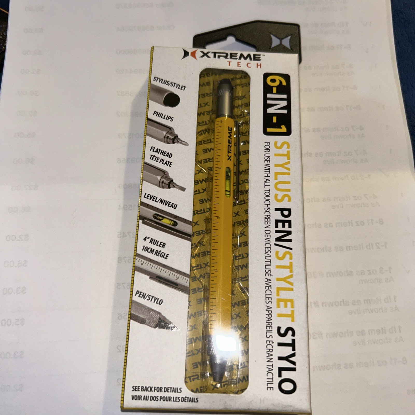 Xtreme tech 6-in-1 Stylus Pen Flathead Phillips ruler level stylus pen.