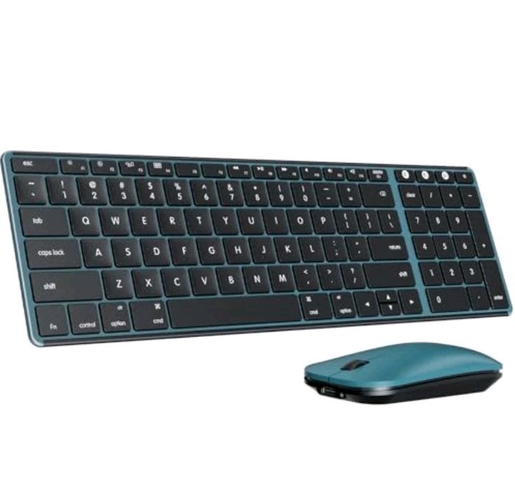 seenda Bluetooth Keyboard & Mouse for Apple Mac, SKM64-2 Rechargeable, Blue