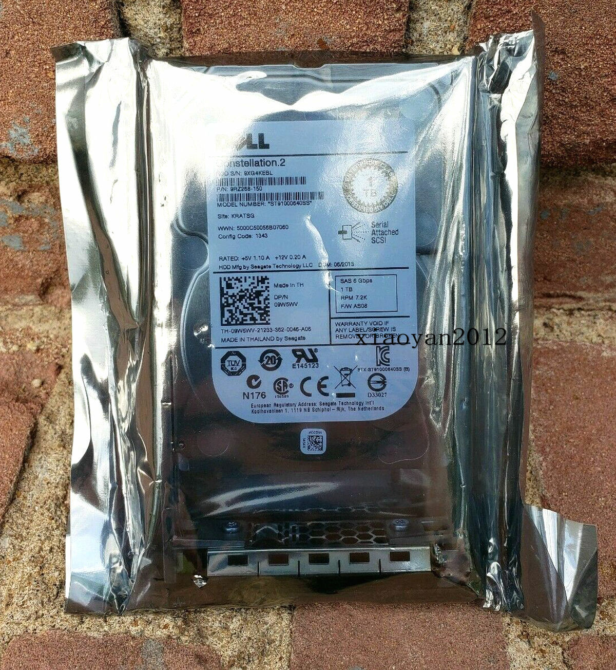 FOR Dell 09W5WV 9W5WV ST91000640SS 1TB 7.2K 2.5" 6G SAS HARD DRIVE w/ Tray