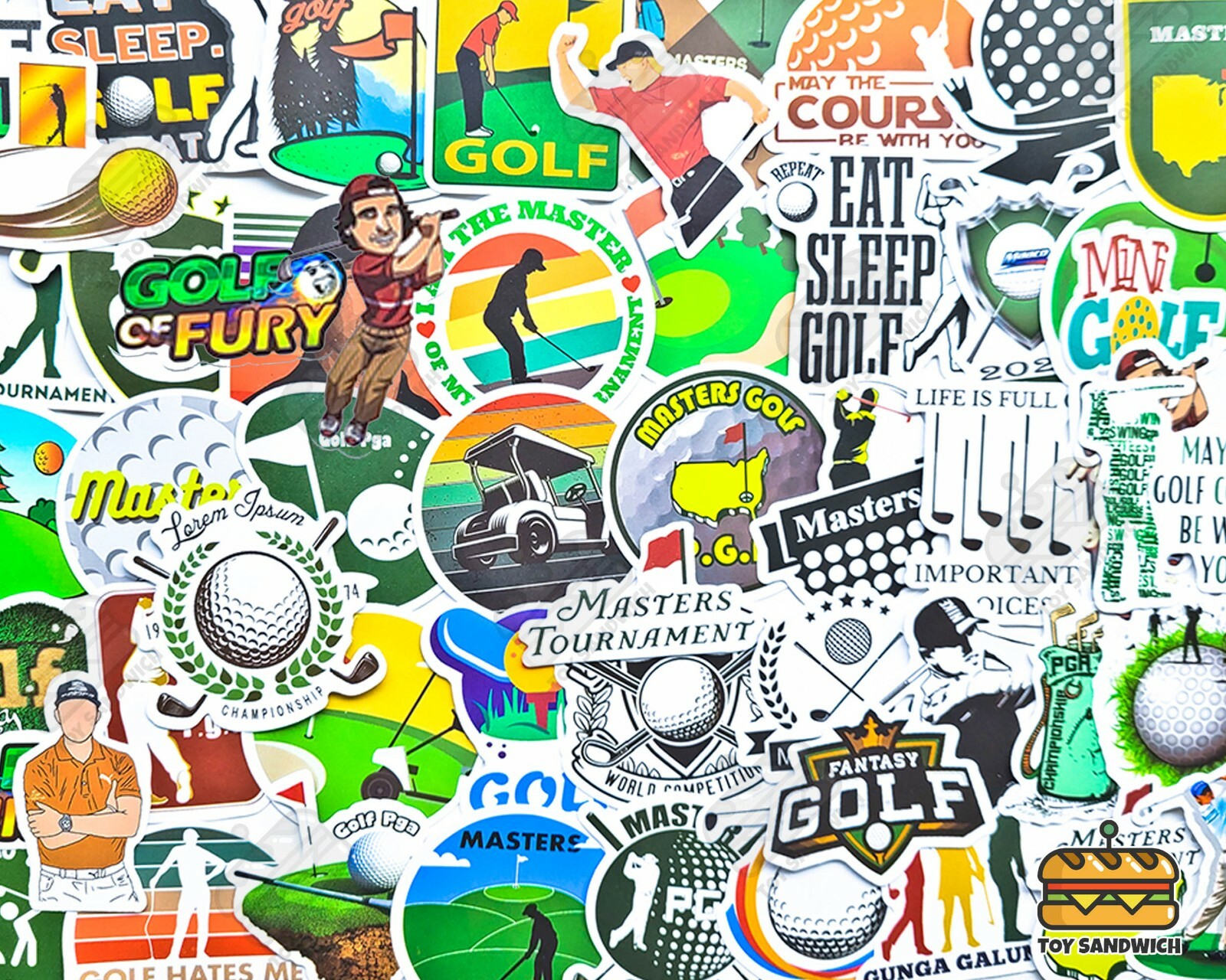 50 pcs "Golf" Sticker Pack PGA Sport Golf Gifts Golfing Tees Golf Cart Decals