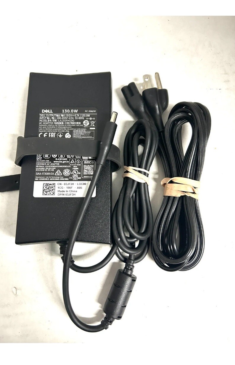 Lot Of 10x Dell 130W SMALL TIP (4.5mm)Adapter With Power Cord for XPS Precision
