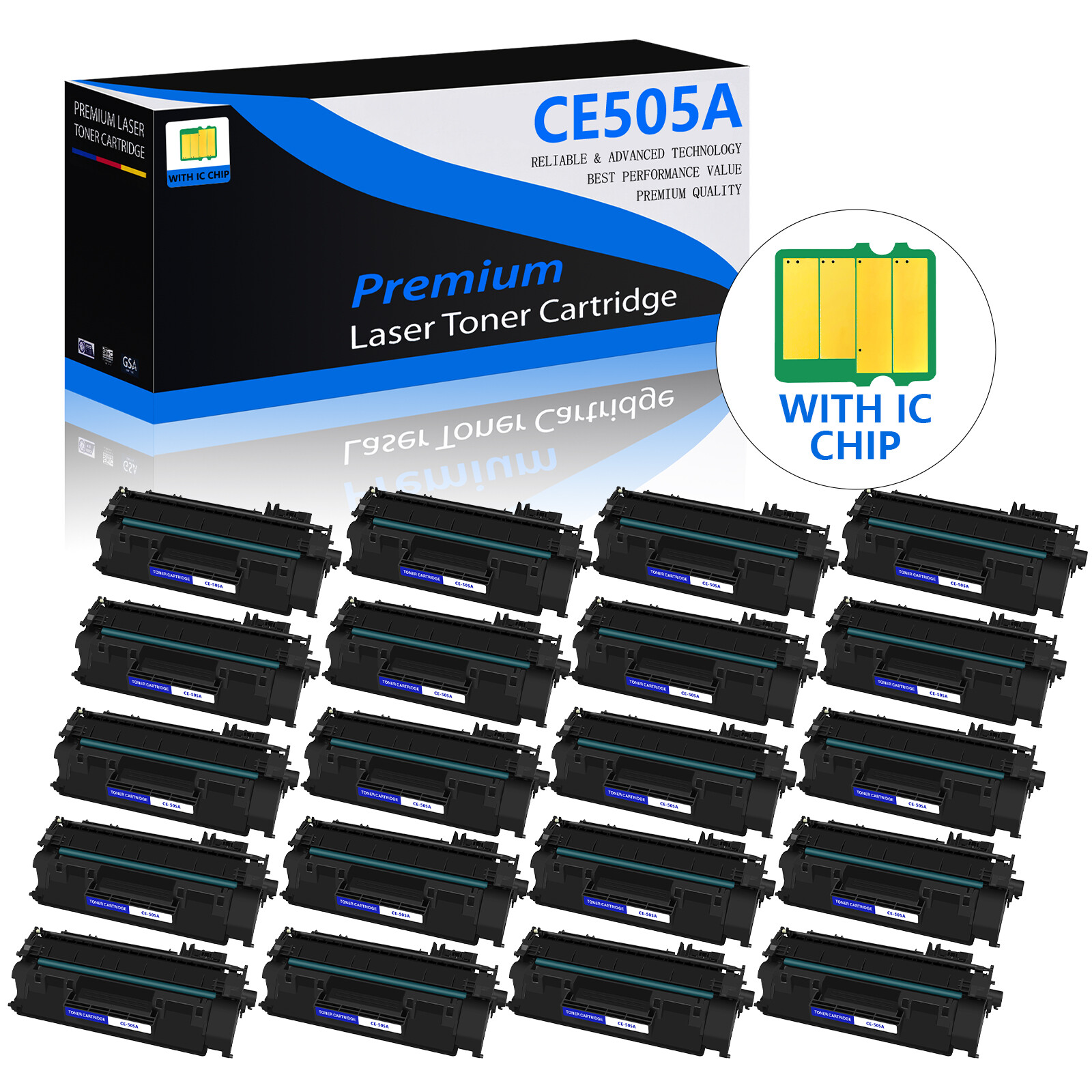 20PK CE505A 05A Toner Replacement Compatible For HP LaserJet P2035n P2055d