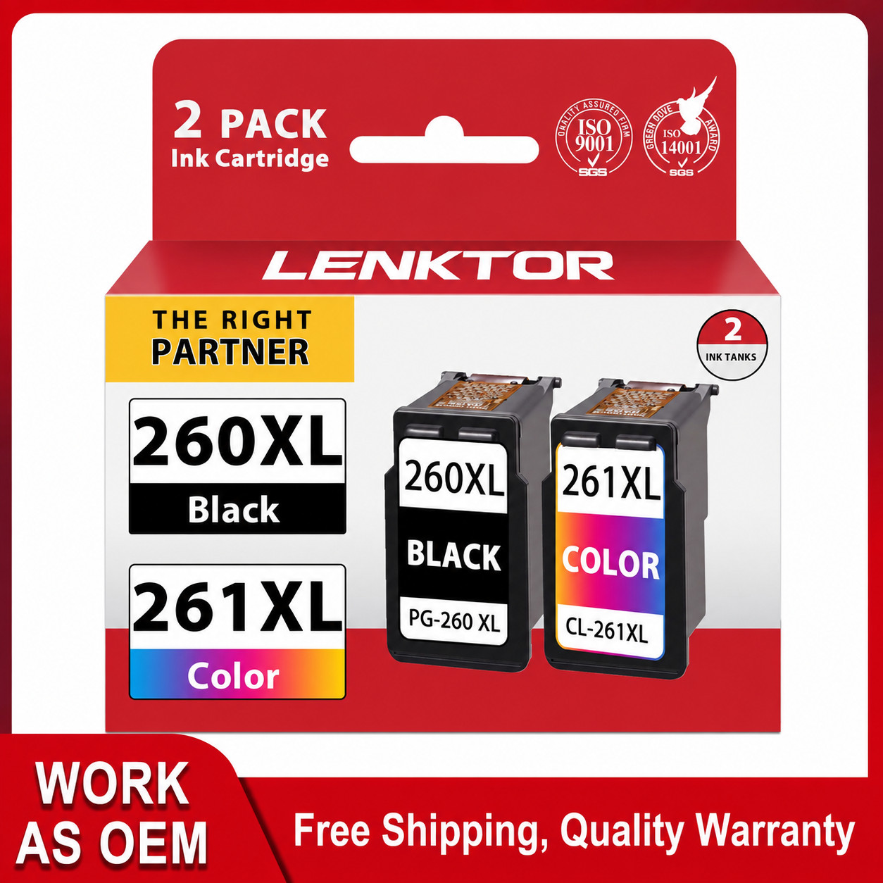 260XL 261XL 2PK 1BK 1Tri-color Ink Cartridge for TS5320 TS6420 TR7020 Pixma