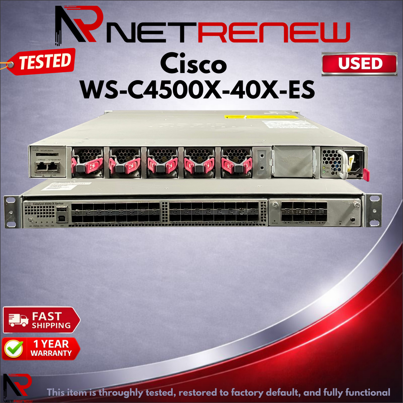 Cisco WS-C4500X-40X-ES 40 Port Ethernet Switch