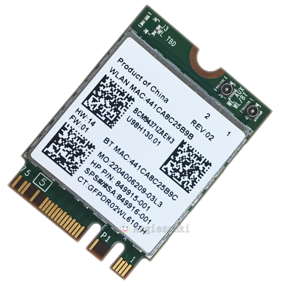 Broadcom BCM94371ZAE NGFF Wireless AC WiFi+ BT 4.1 HP 849915-001 WLAN Card