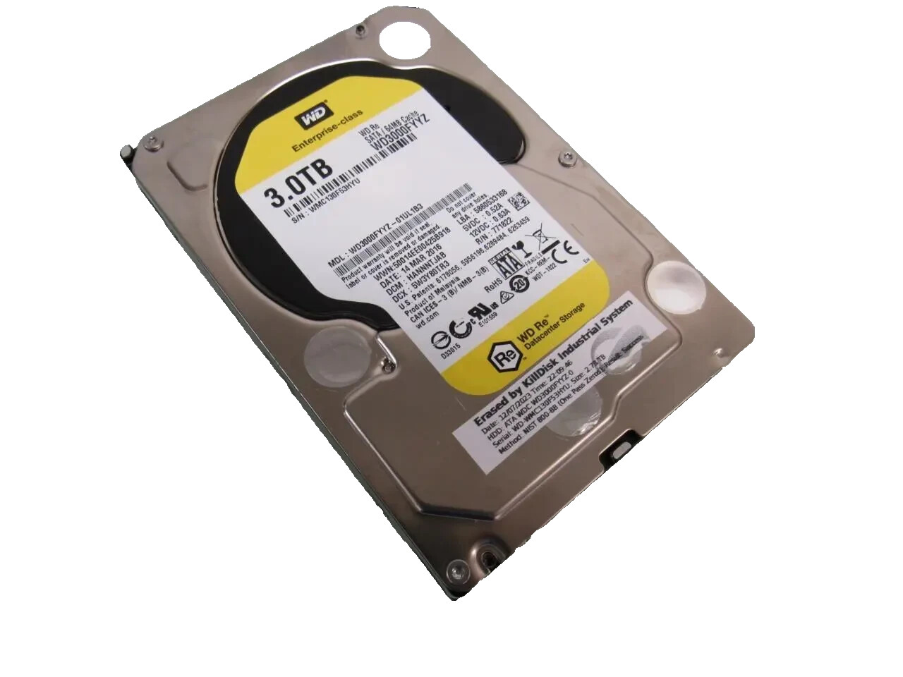 WD3000FYYZ Western Digital RE 3TB 7200RPM SATA 6Gbps 64MB 3.5" HD hard drive WD