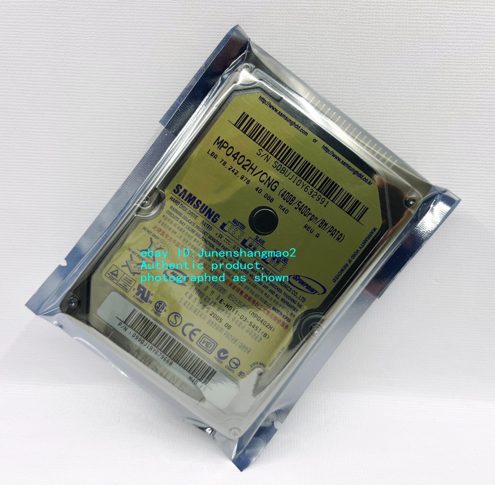 Samsung MP0402H/CNG 40GB  IDE  2.5" Notebook Hard disk