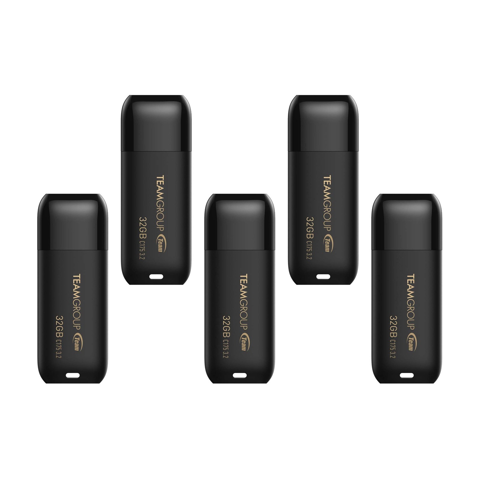 TEAMGROUP C175 32GB 5 Pack USB 3.2 Gen 1 (USB 3.1/3.0) Flash Thumb Drive, Ext...