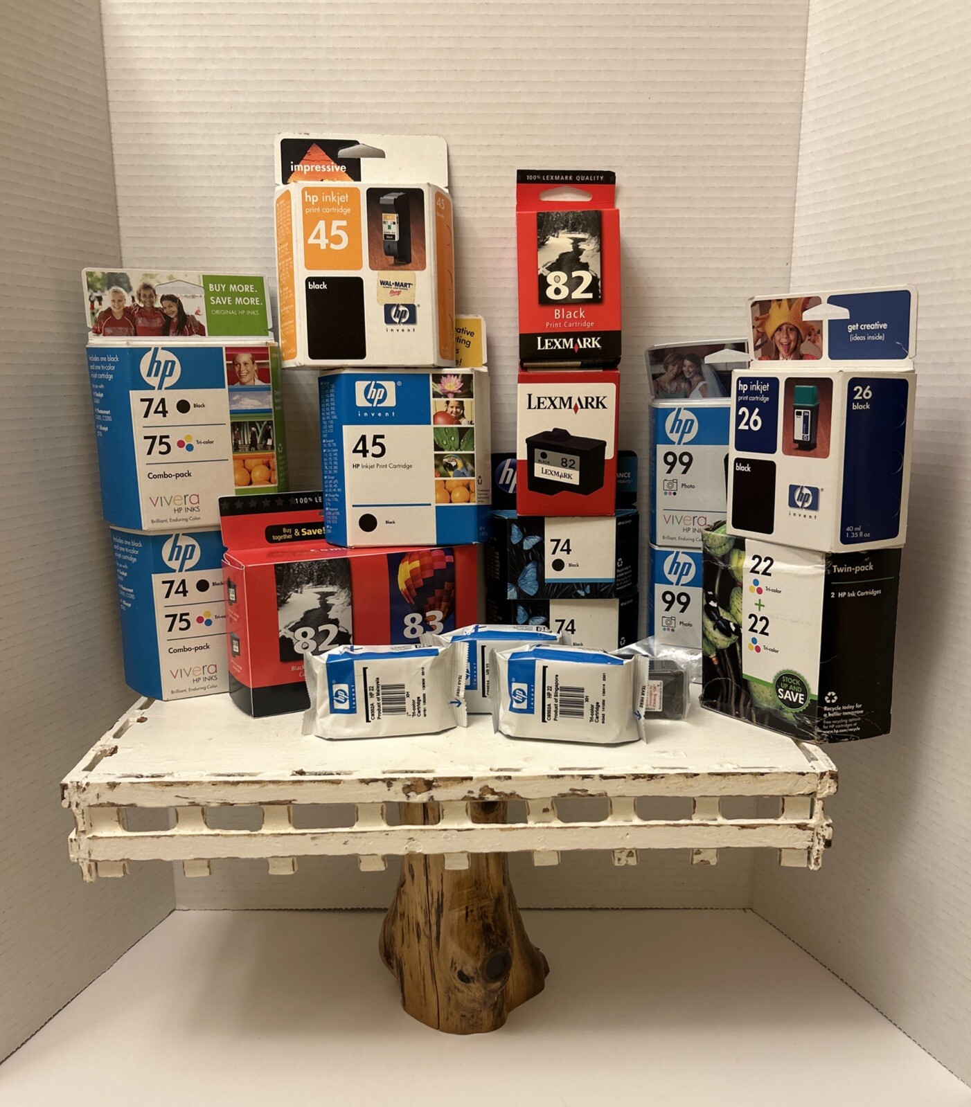 Lot Of 17 NOS Ink Cartridges. HP22, HP26, HP45, HP74 & 75, HP99, Lexmark 82 & 83