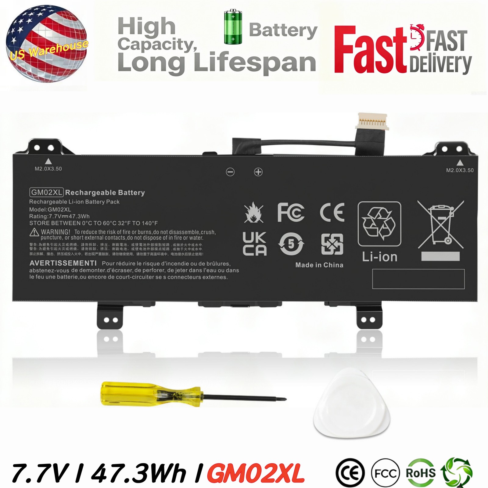 GM02XL Battery for HP Chromebook 14-CA061DX 917679-271 917725-855  HSTNN-DB7X