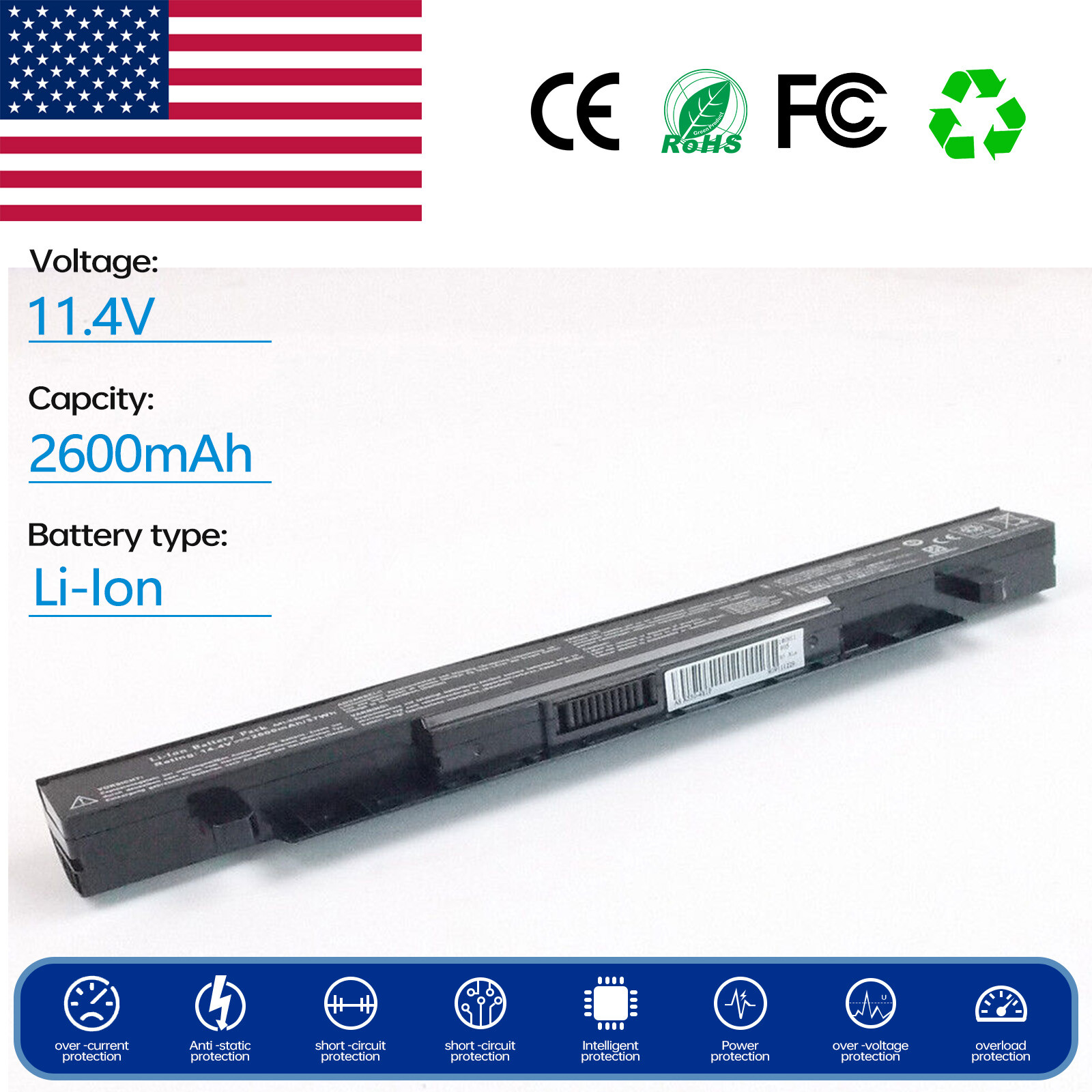 Laptop Battery for Asus F550WA X552LA F550JD F552WA X450LD F550LD F550ZE F452EP