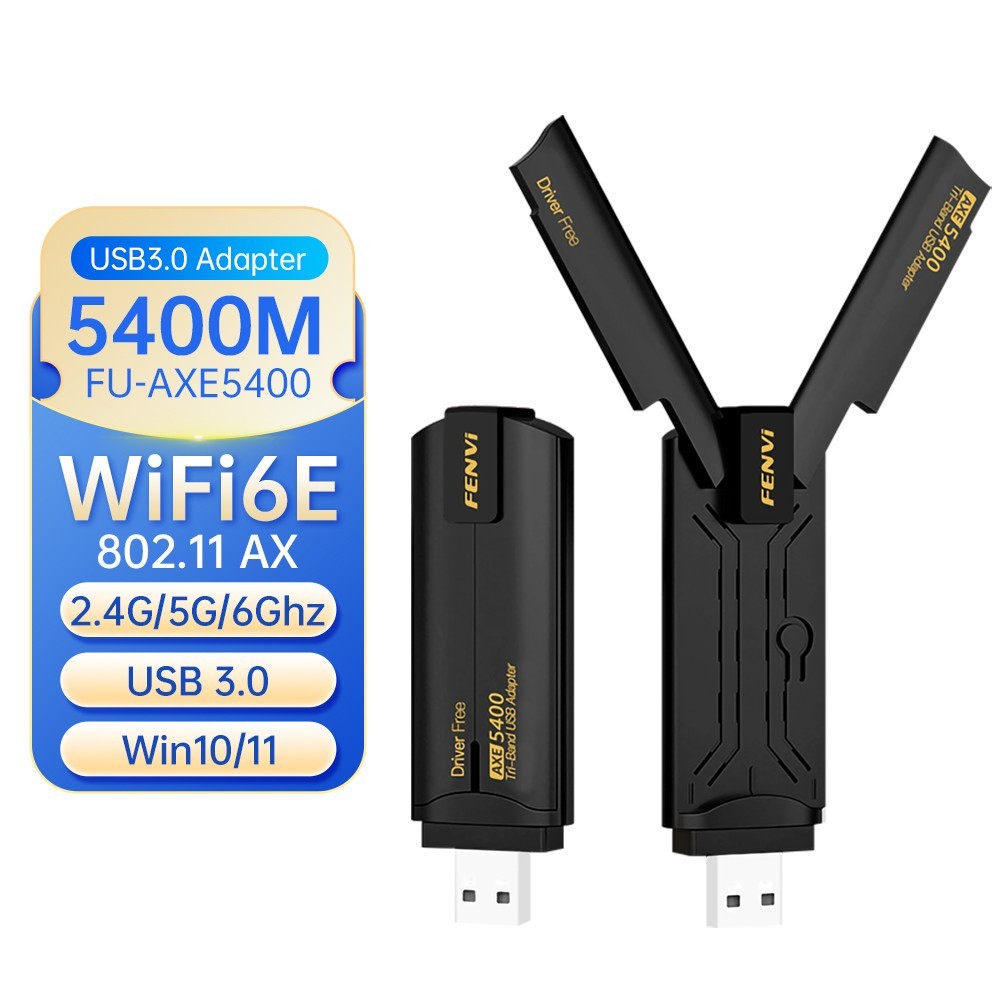 WiFi 6E USB 3.0 AXE5400 Network Card Tri-Band 2.4G/5G/6G Adapter for PC Laptop