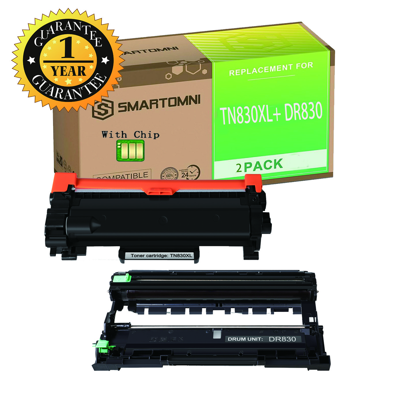 TN830XL Toner & DR830 Drum Compatible with Brother 830 DCP-L2640DW HL-L2405W